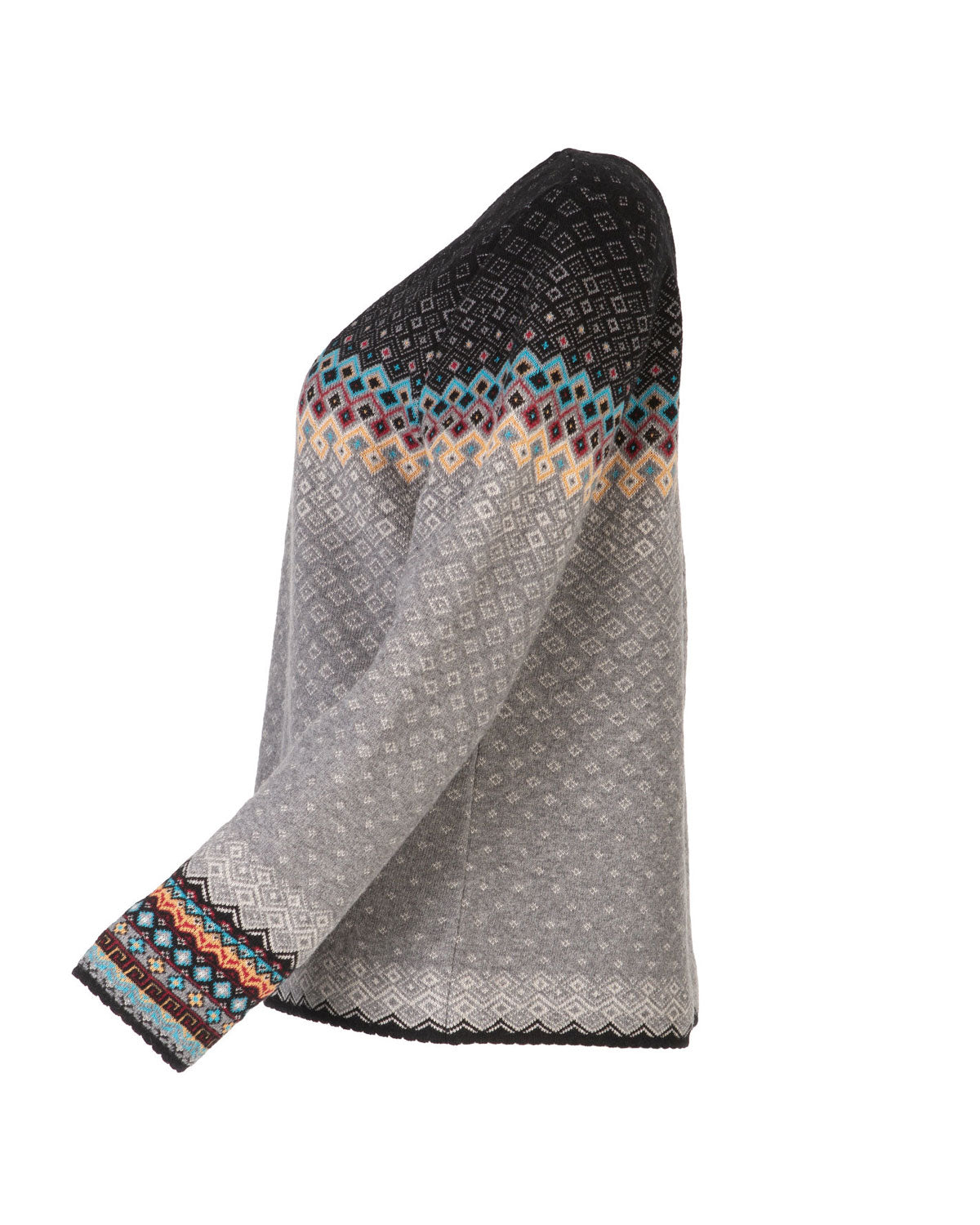 Dunque Jacquard Pullover Schurwolle Bio Baumwolle