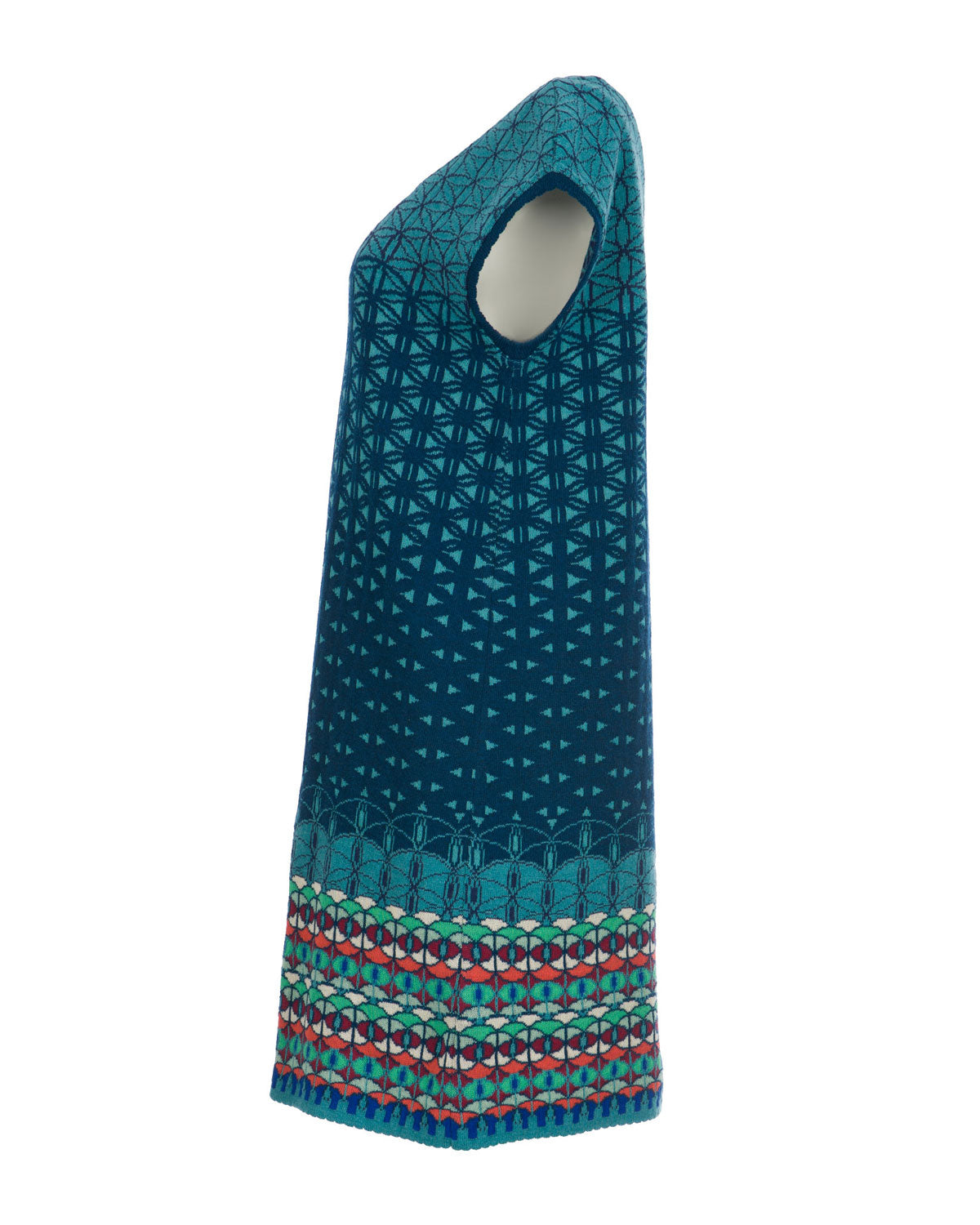 Dunque Jacquard Kleid ohne Arm Wolle Bio Baumwolle