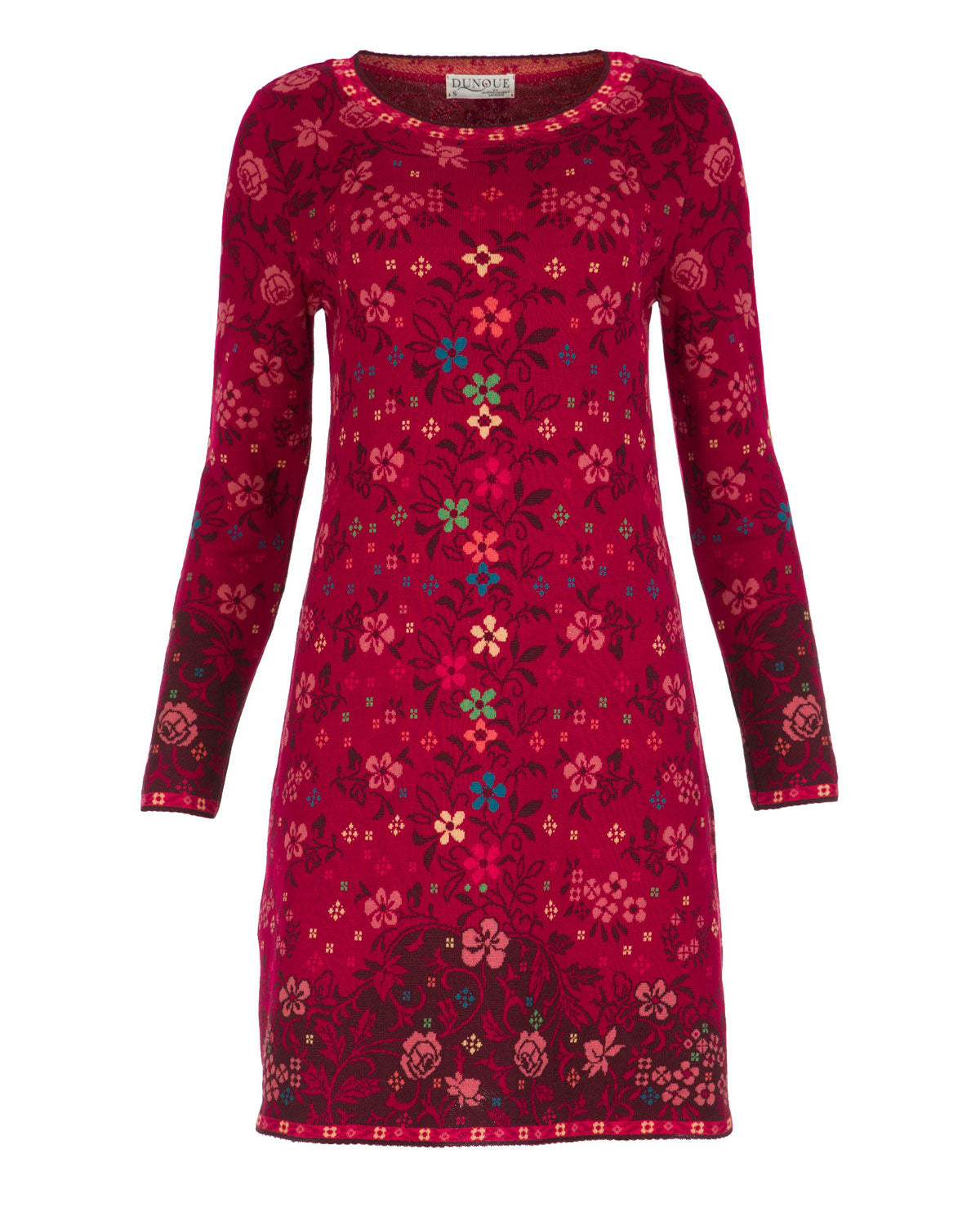 Dunque Jacquard Kleid flowers kbT-Merinowolle Bio Baumwolle