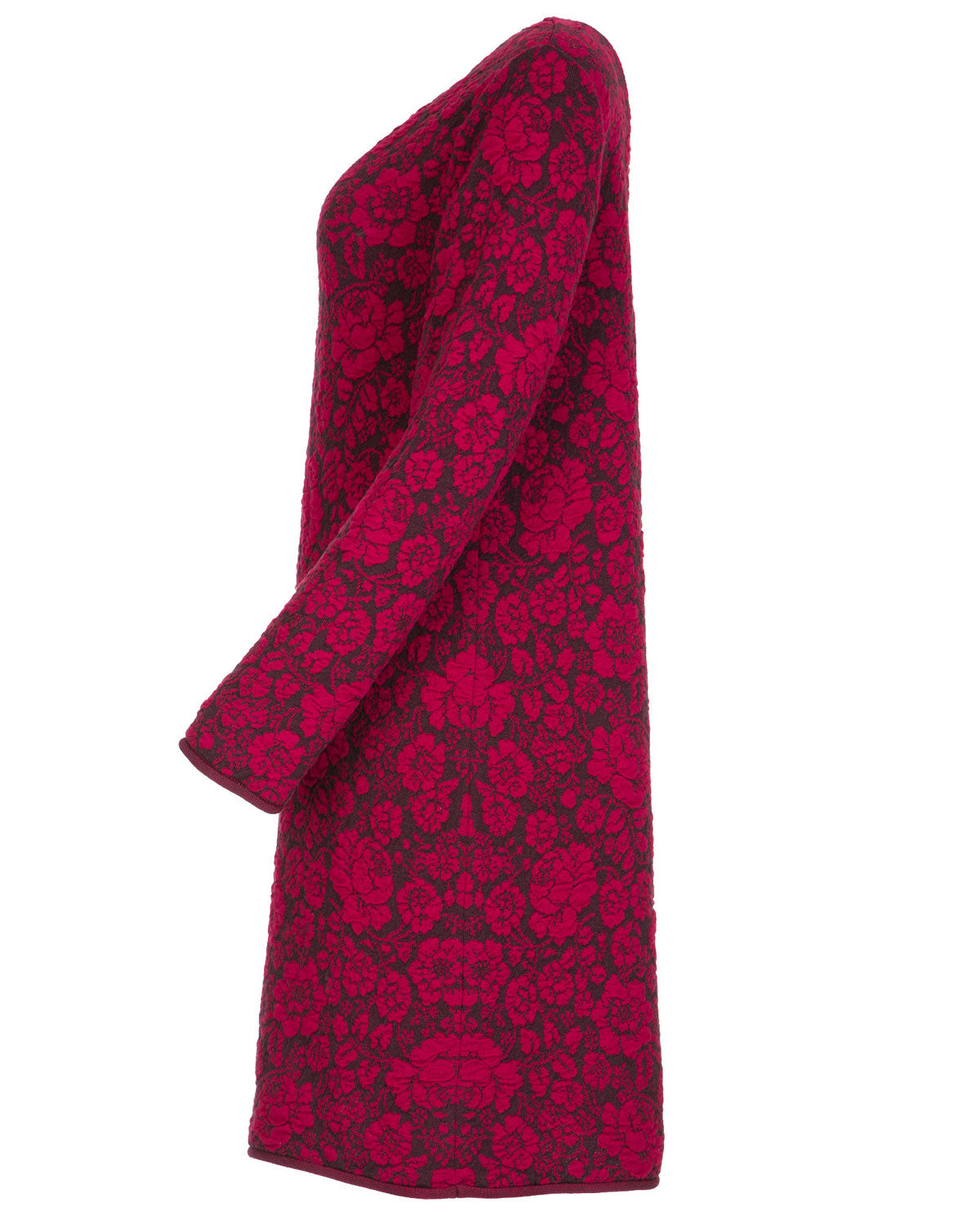 Dunque Jacquard Kleid Rosenmuster kbT-Merinowolle Bio Baumwolle