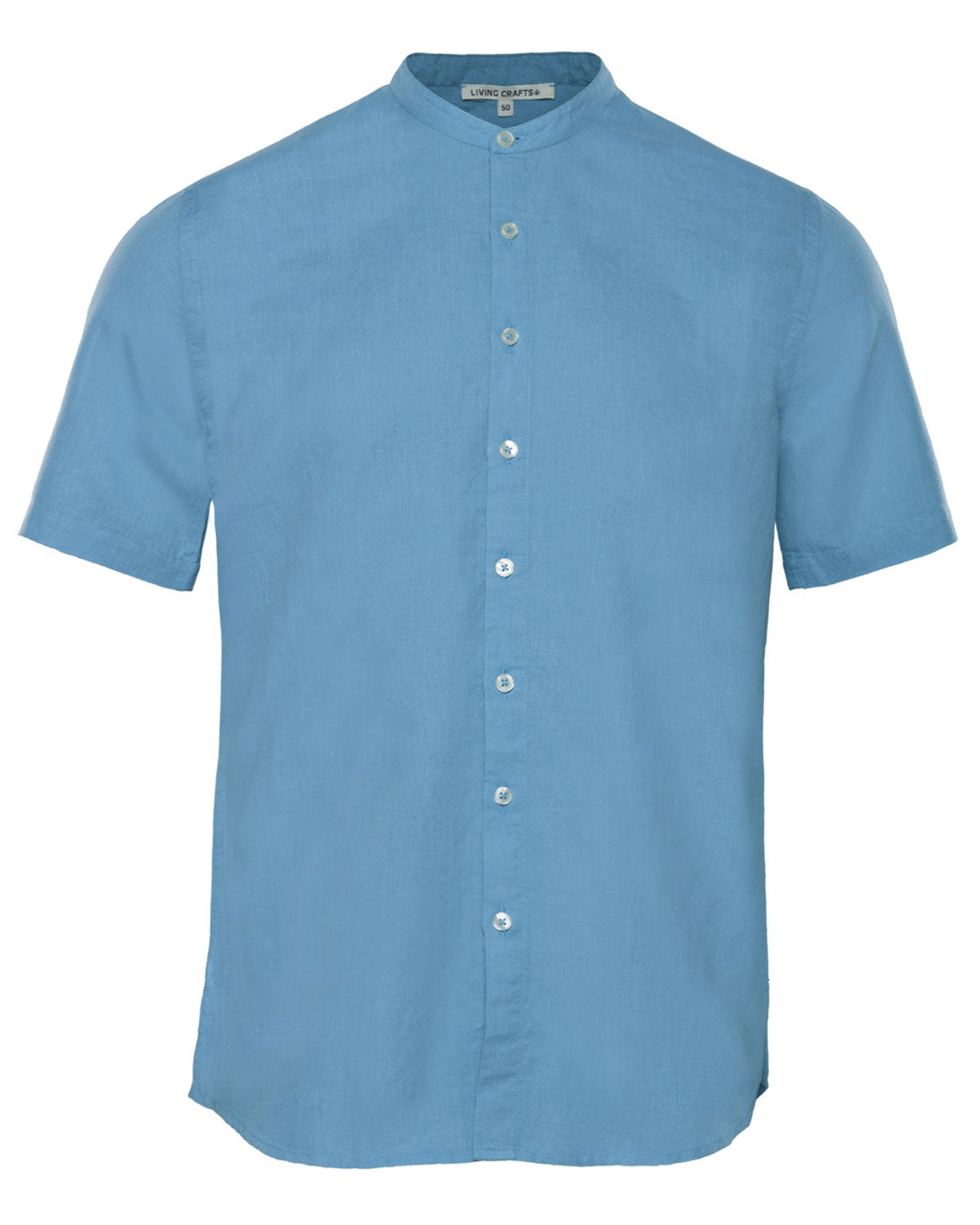 Living Crafts Herren Bio kurzarm Hemd Leinen Baumwolle