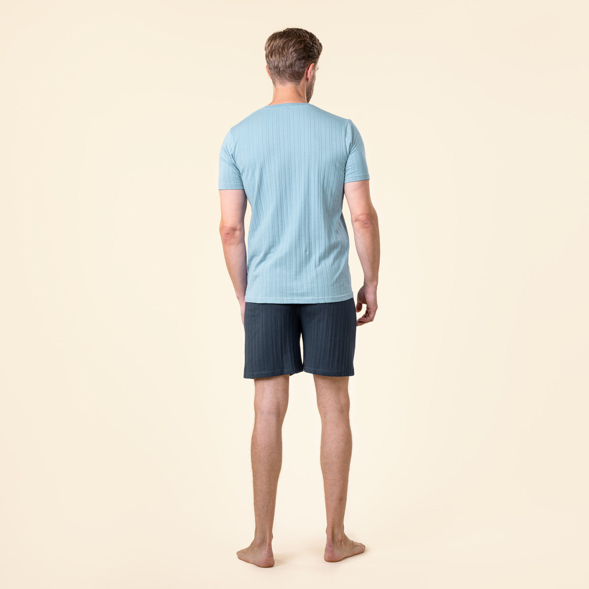 Living Crafts Herren Schlafanzug Kurz Bio Baumwolle