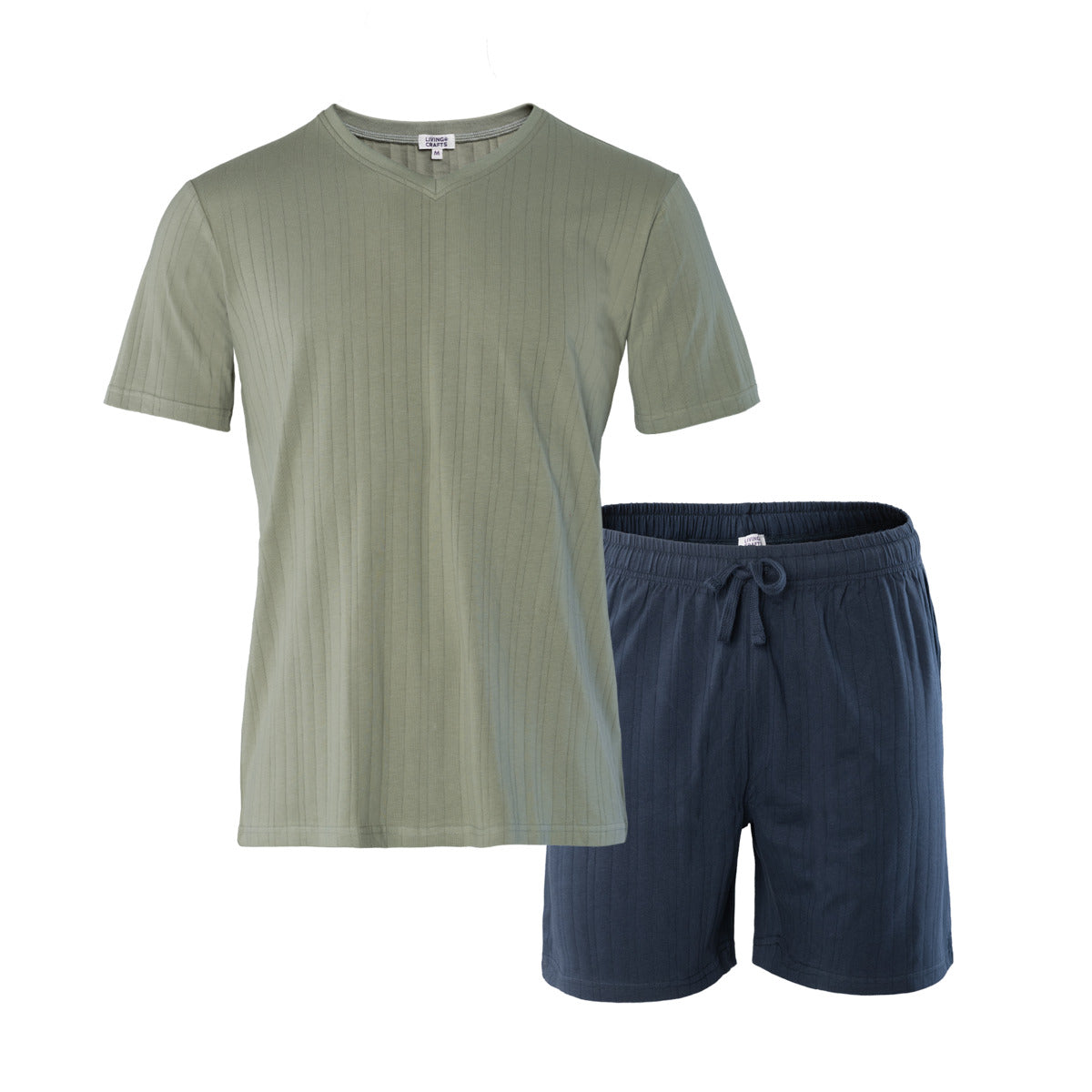 Living Crafts Herren Schlafanzug Kurz Bio Baumwolle