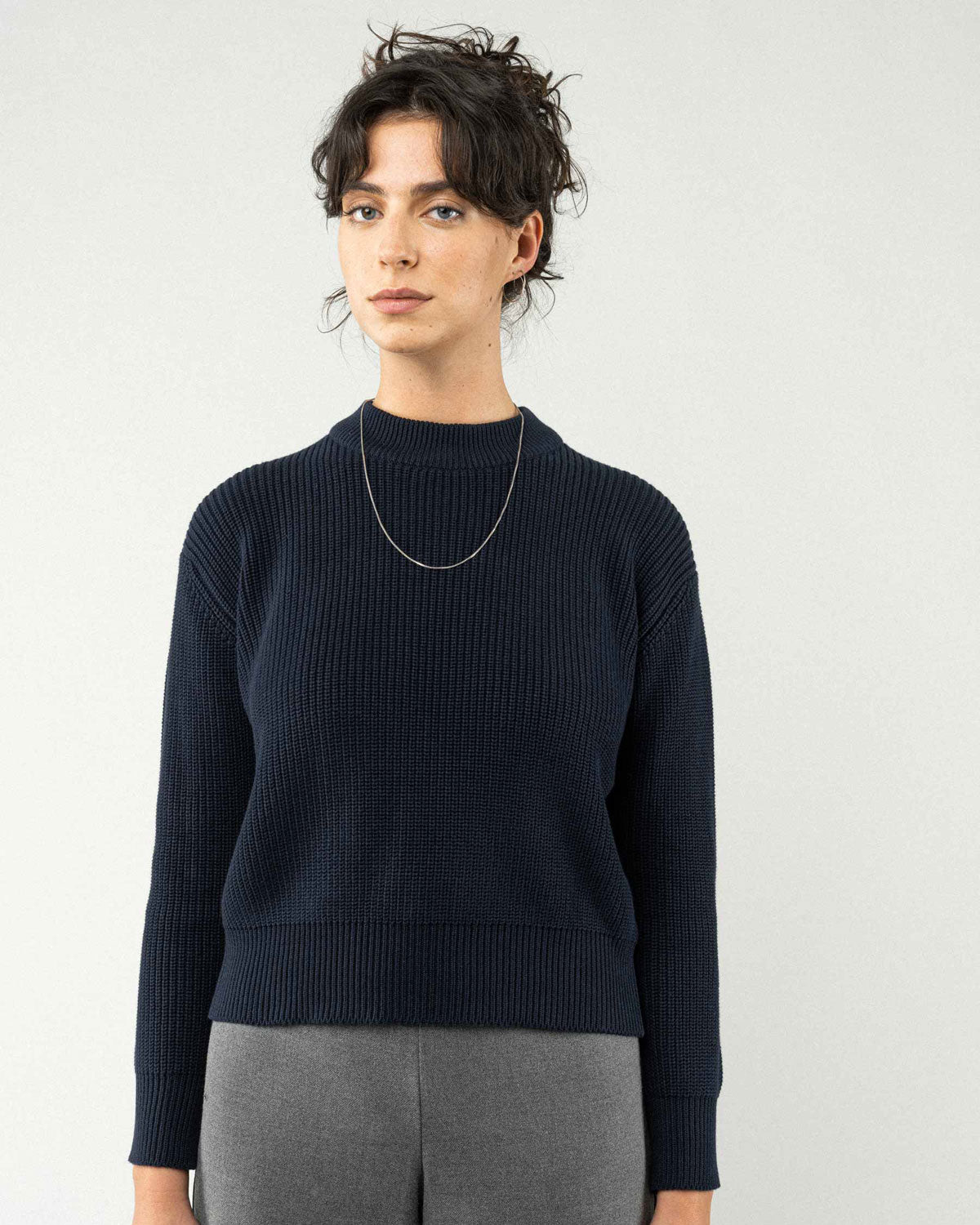 Damen Bio Baumwolle Rippstrick Pullover