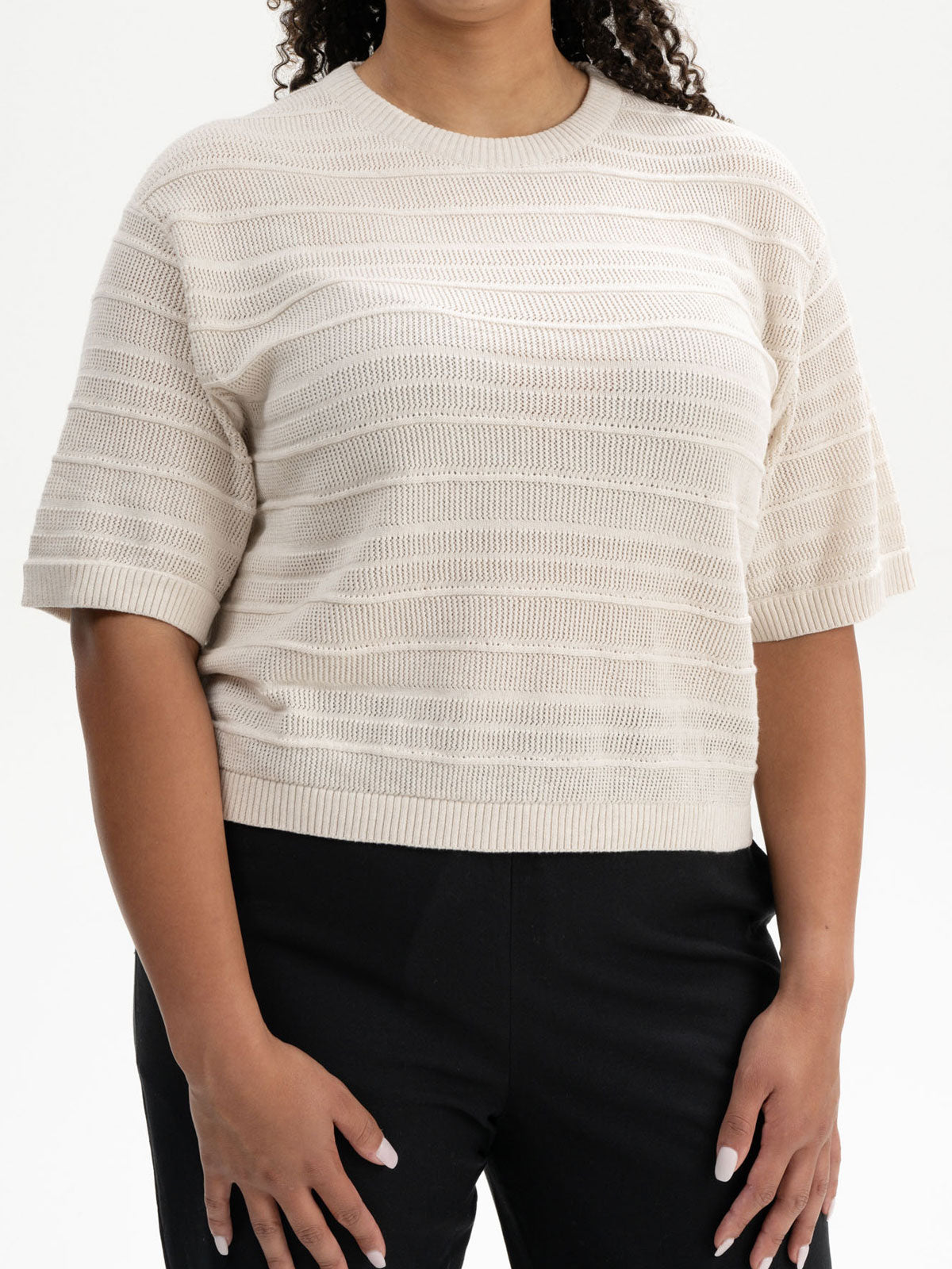 Mela Damen Strick T-Shirt Bio Baumwolle