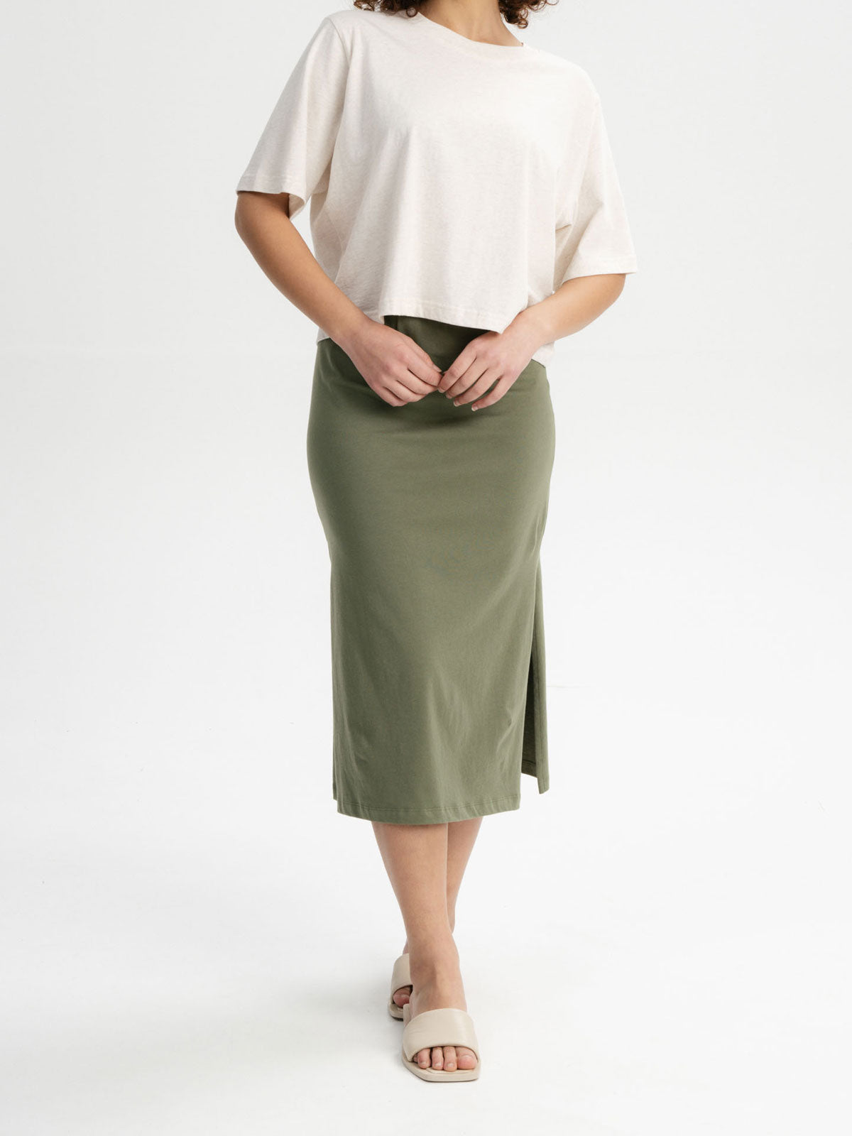 Mela Damen Bio Baumwolle Midi Rock