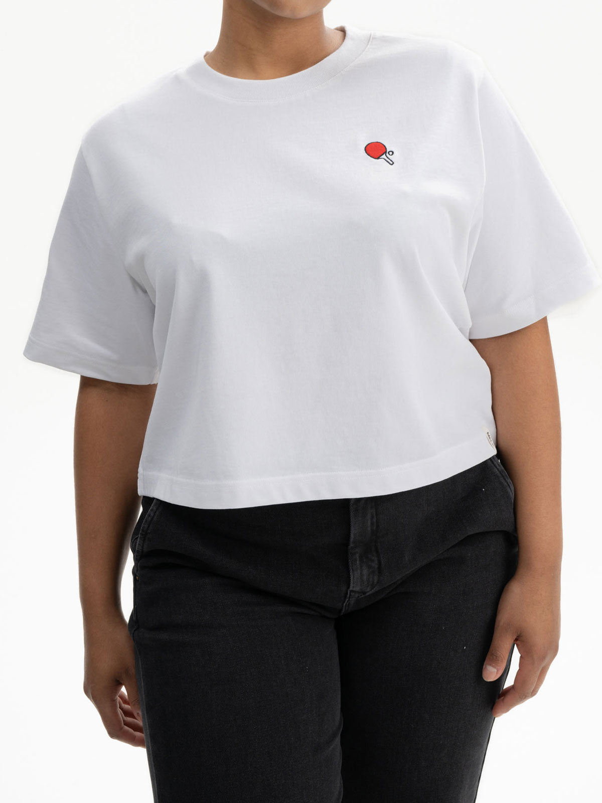 Mela Damen Bio Baumwolle T-Shirt ping-pong Strickerei