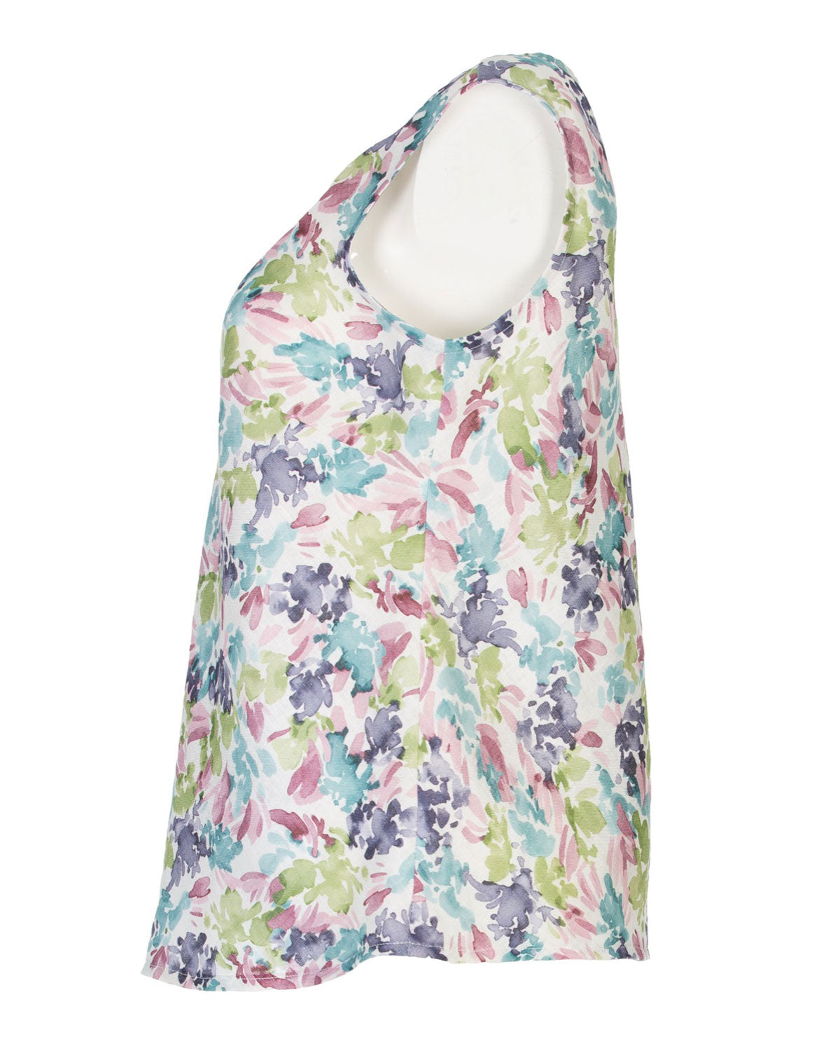 Naturalmente Damen-Leinen Top mit floralem Muster