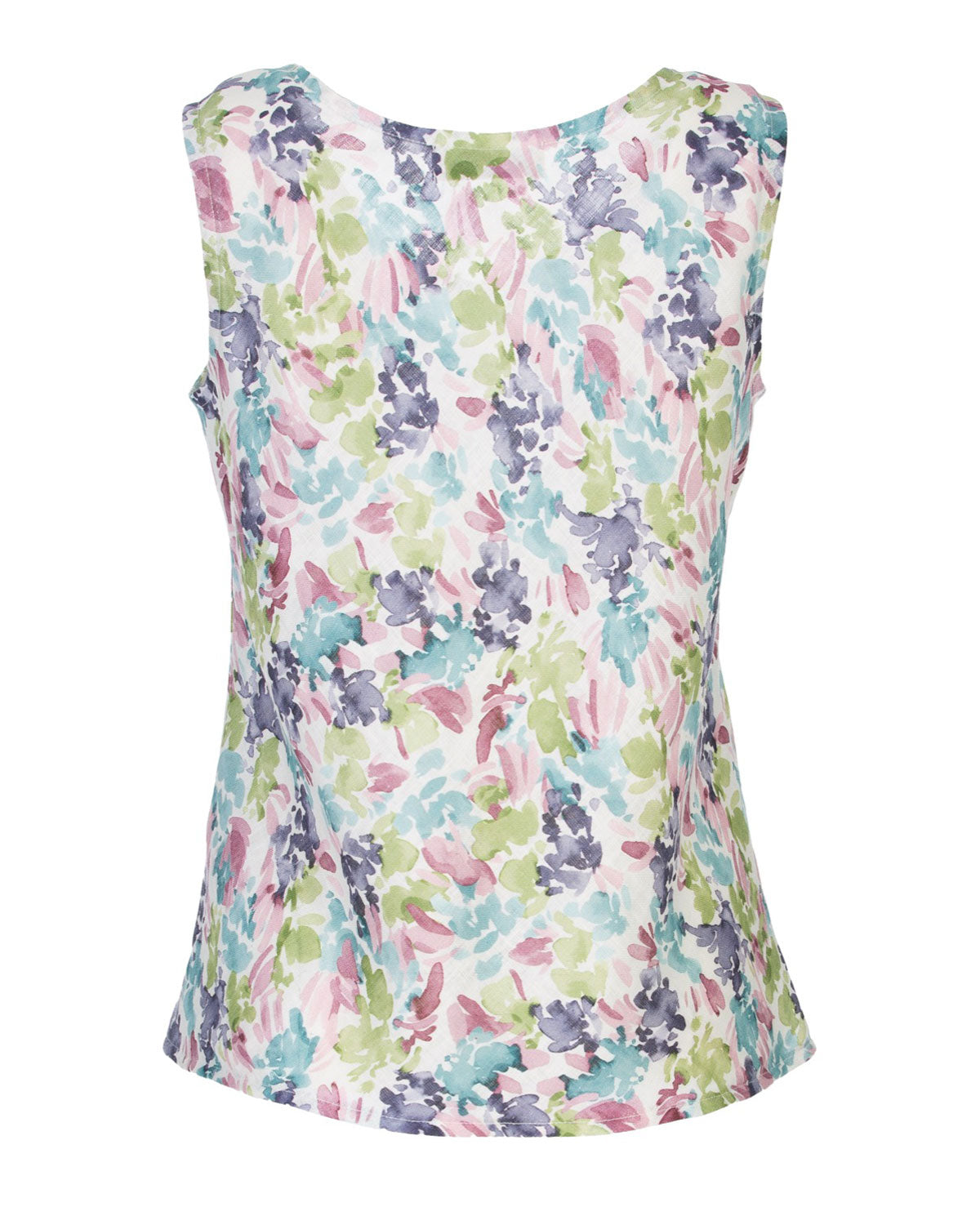 Naturalmente Damen-Leinen Top mit floralem Muster