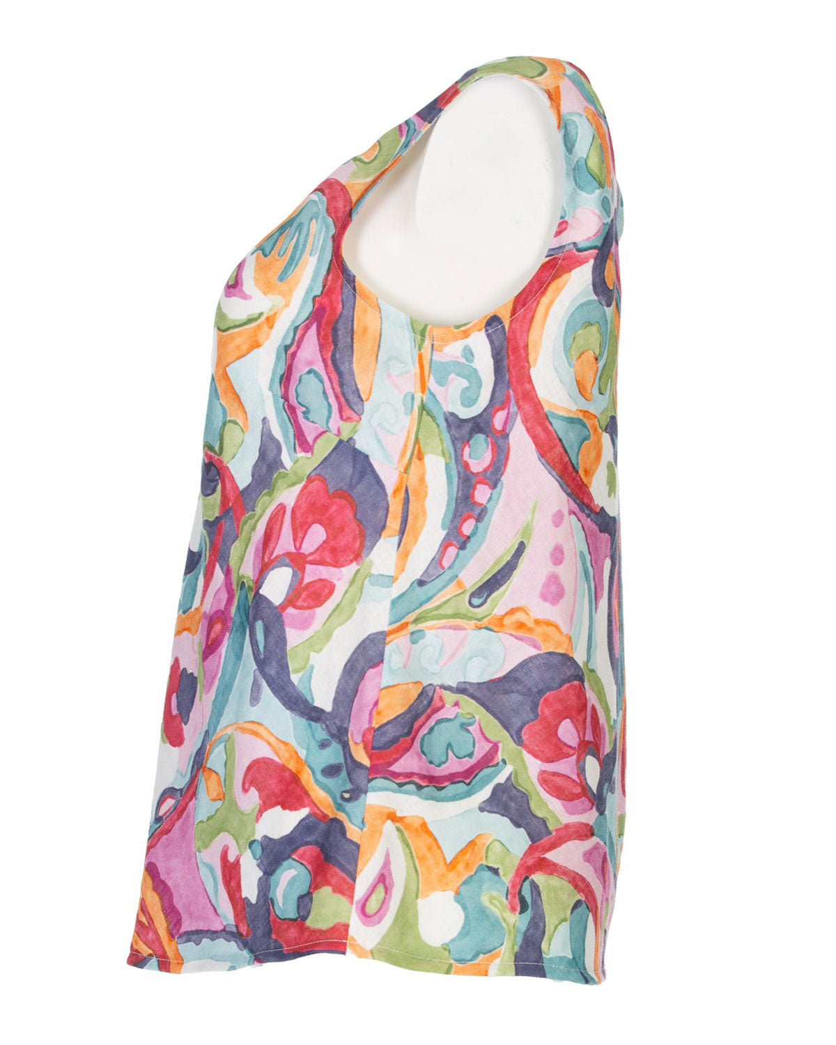 Naturalmente Damen-Leinen Top mit floralem Muster