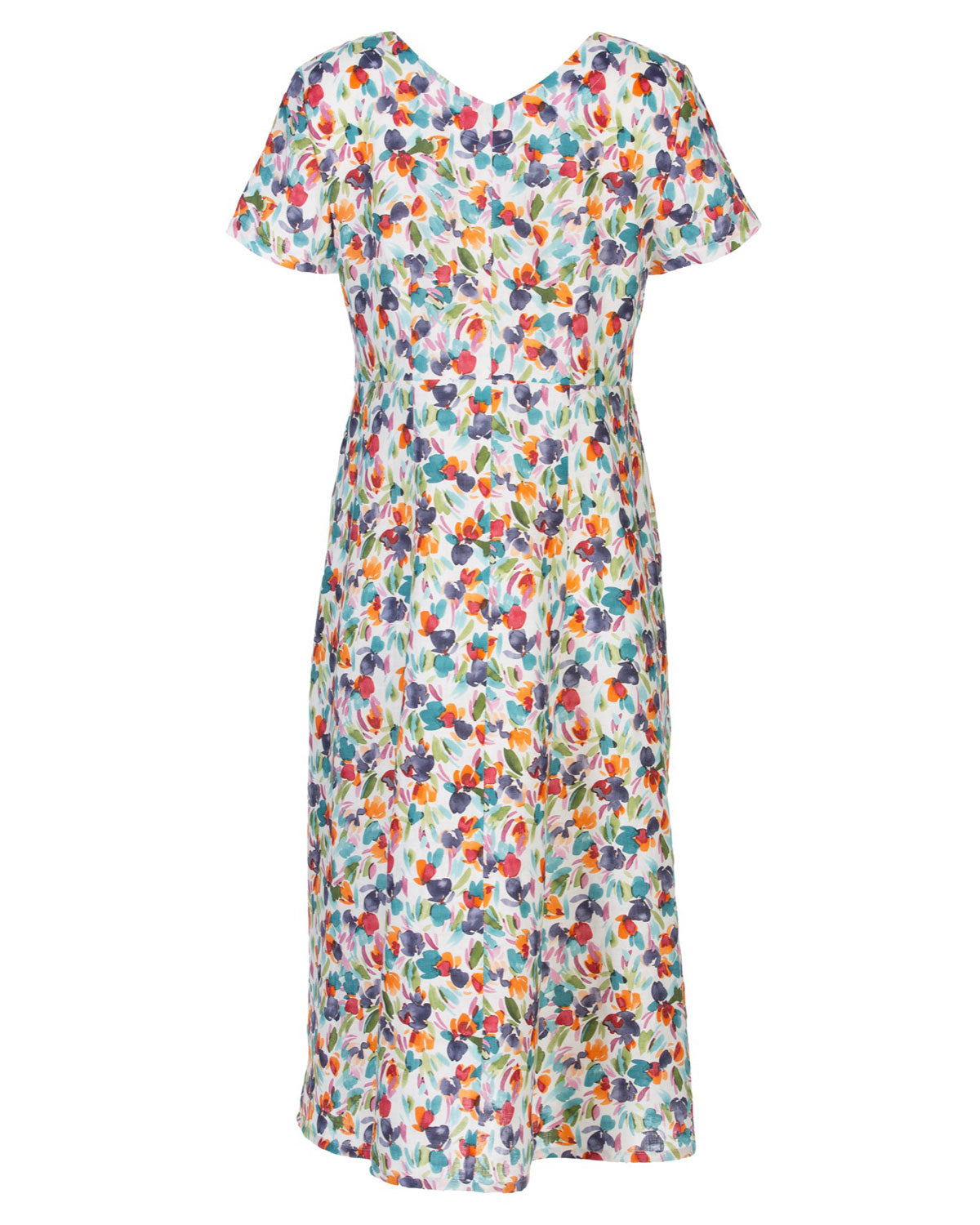 Naturalmente Damen-Leinenkleid mit floralem Muster