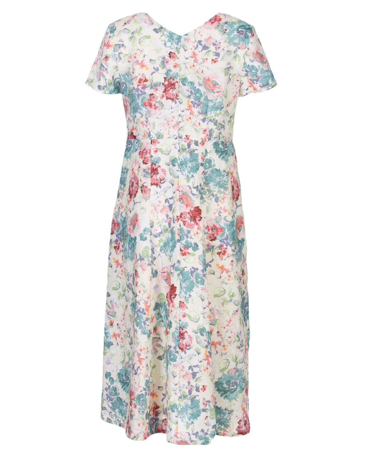 Naturalmente Damen-Leinenkleid mit floralem Muster