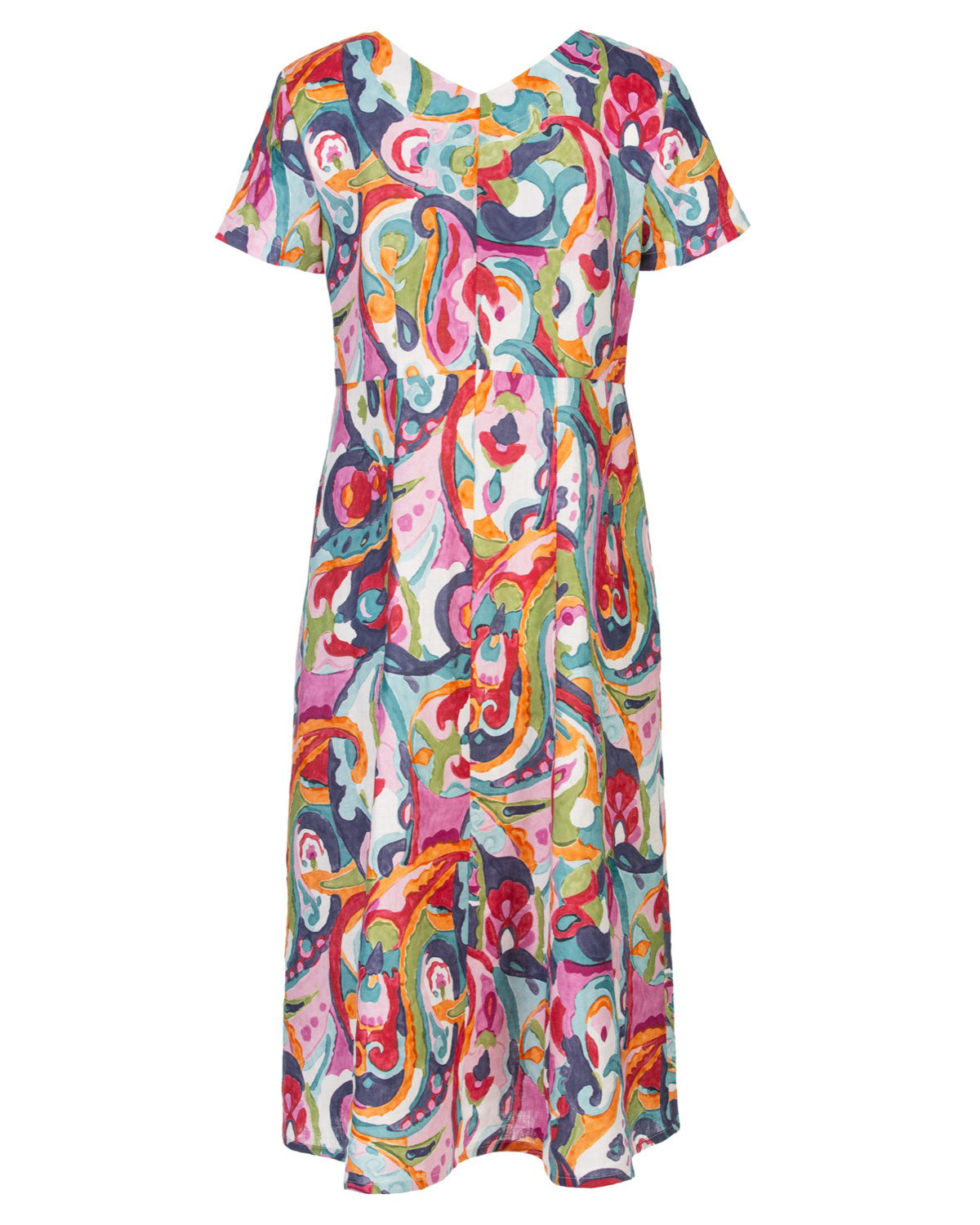 Naturalmente Damen-Leinenkleid mit floralem Muster