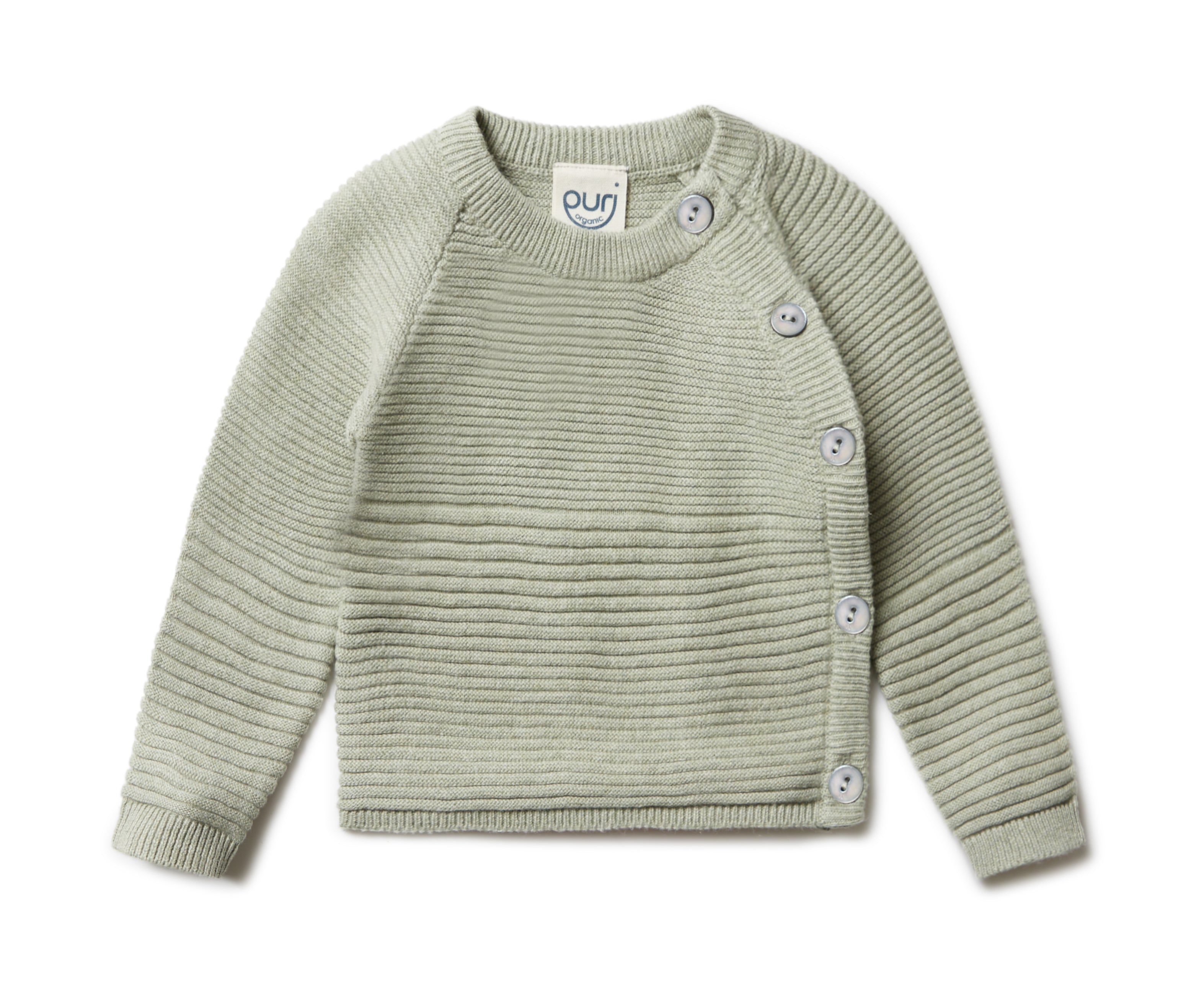 Puri Organic Baby Kimono Volumenkrausstrick Bio Baumwolle Leinen