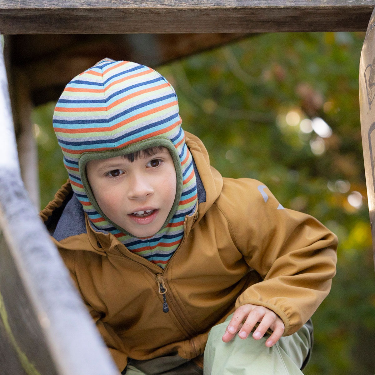 Pickapooh Sturmhaube Wende-Schlupfmütze kbT Wolle Bio Baumwolle