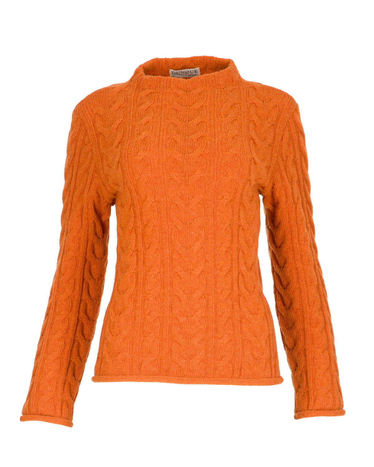 Dunque Damen Schurwolle Pullover Zopfmuster