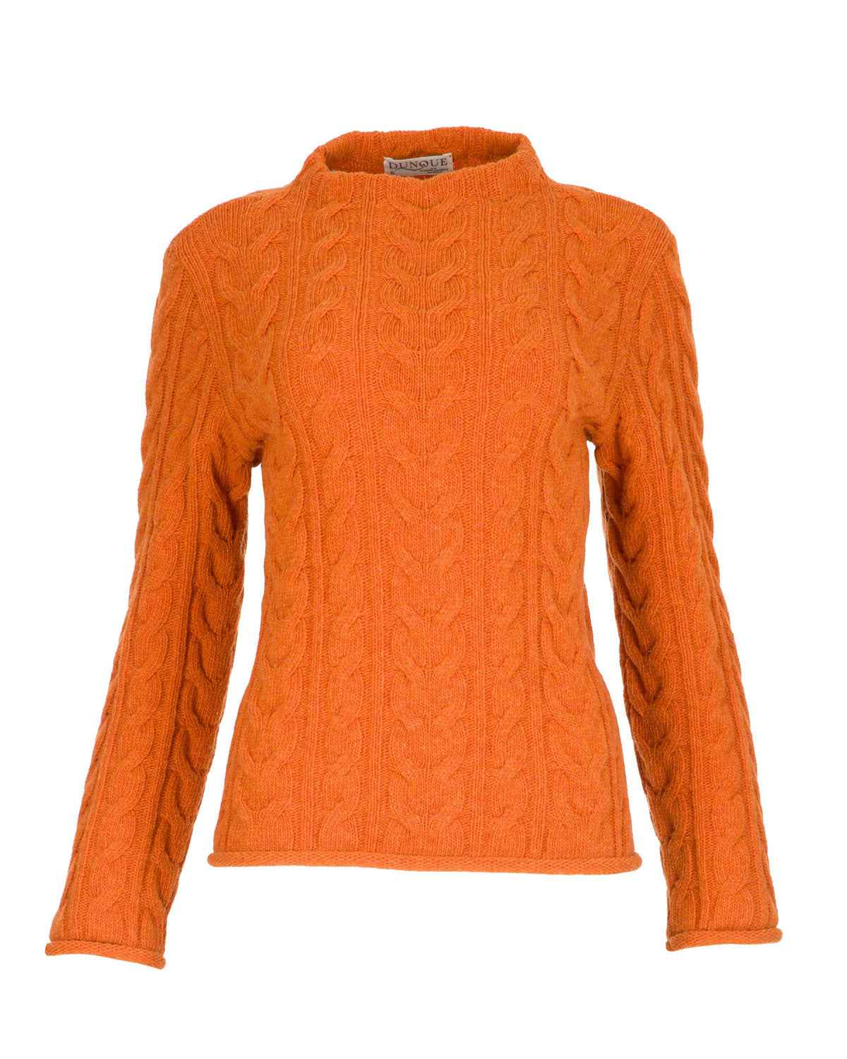 Dunque Damen Schurwolle Pullover Zopfmuster