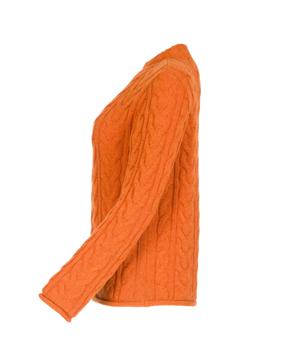 Dunque Damen Schurwolle Pullover Zopfmuster