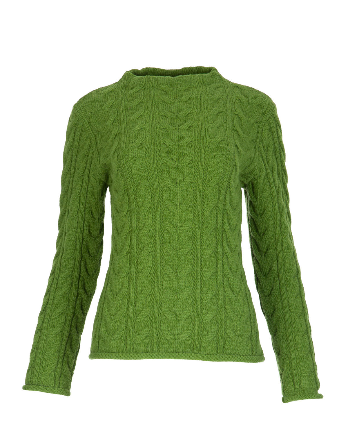 Dunque Damen Schurwolle Pullover Zopfmuster
