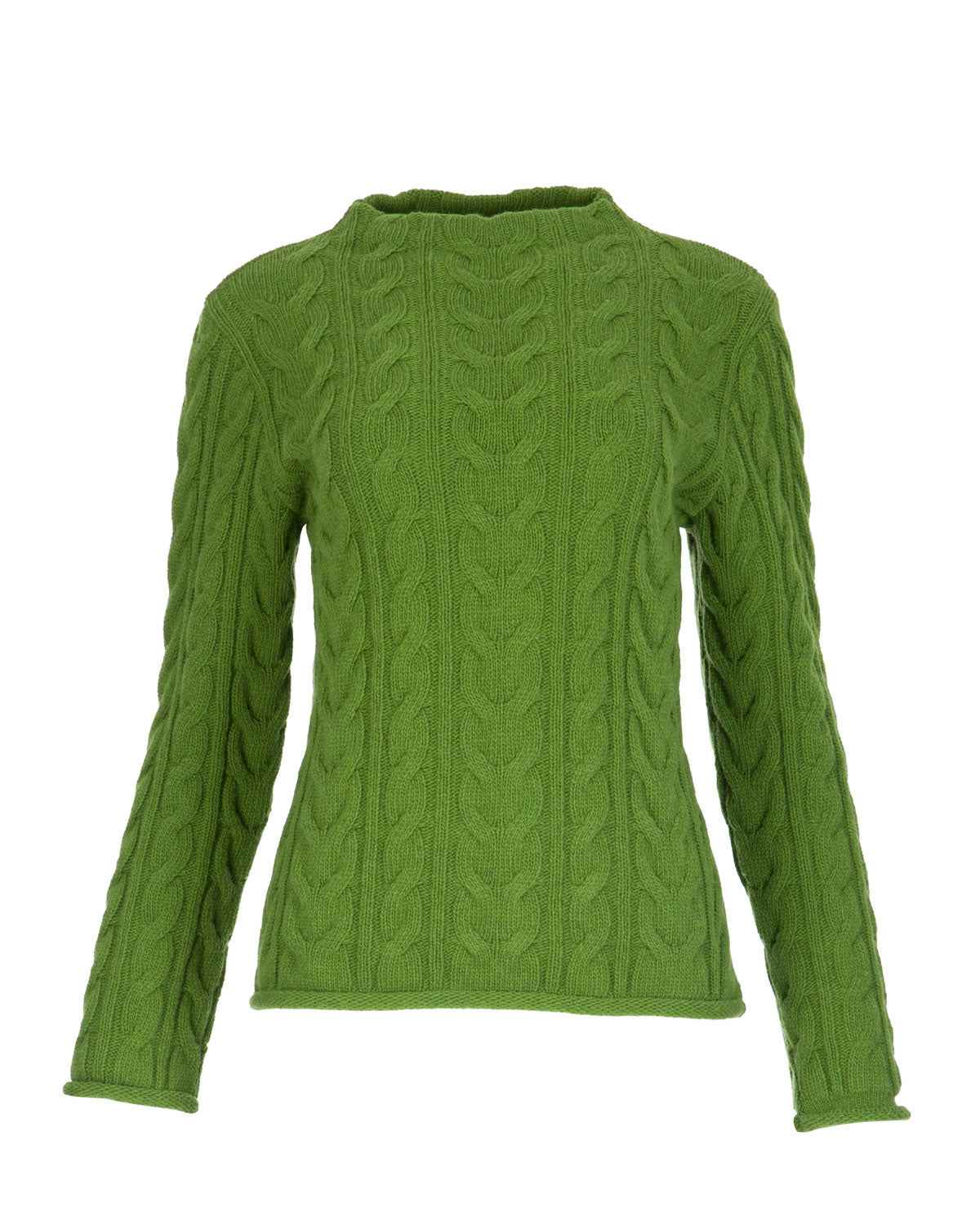 Dunque Damen Schurwolle Pullover Zopfmuster