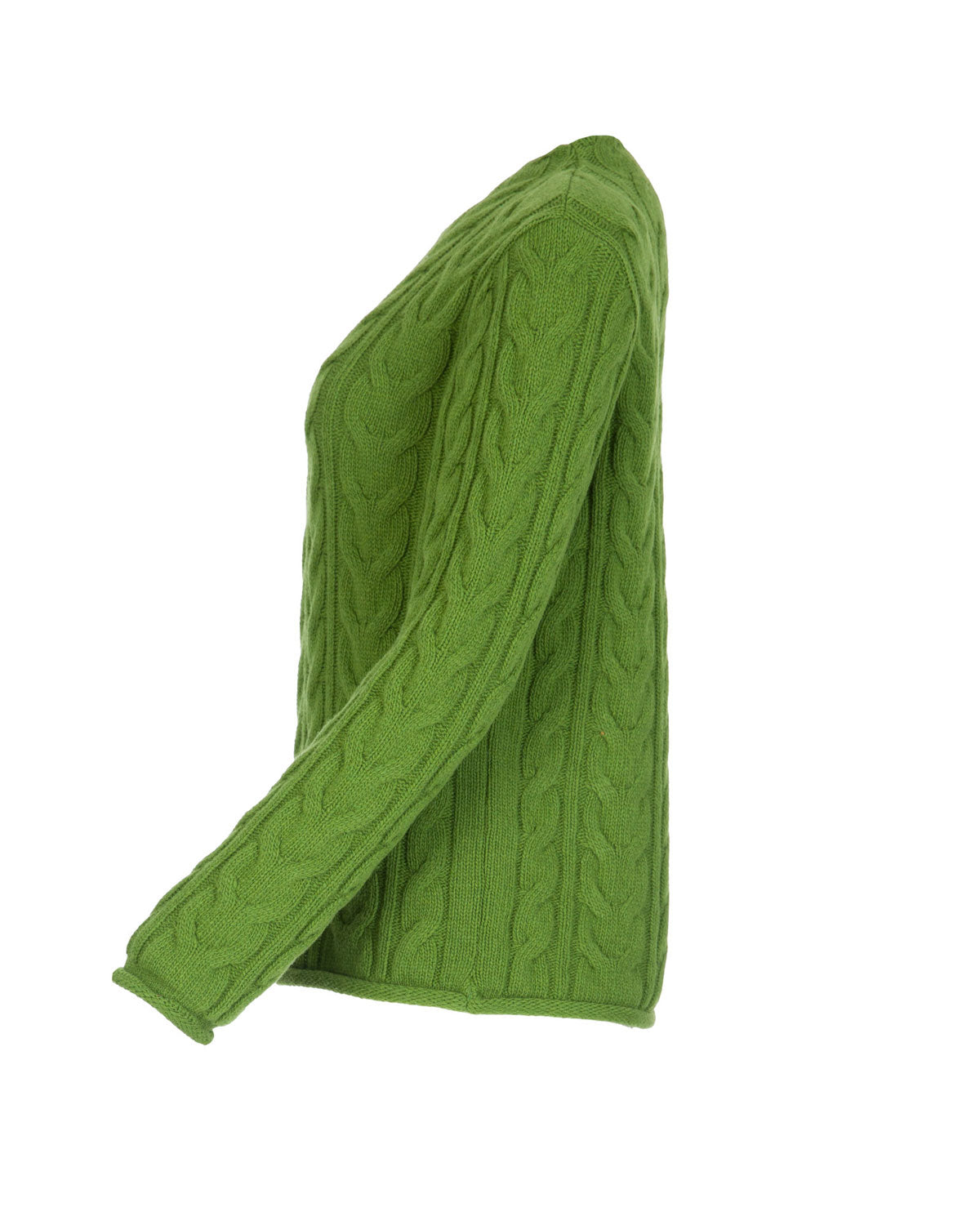 Dunque Damen Schurwolle Pullover Zopfmuster