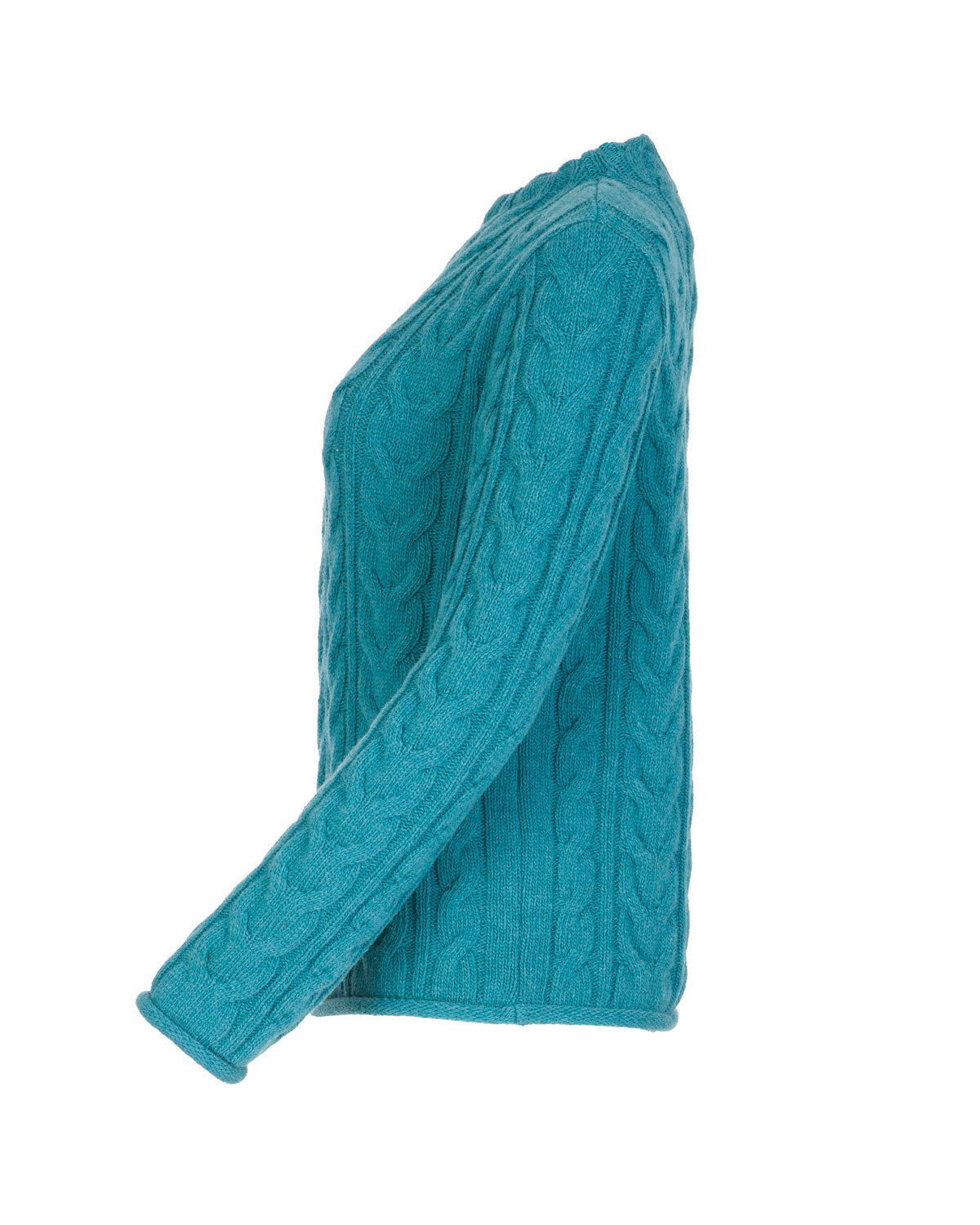 Dunque Damen Schurwolle Pullover Zopfmuster