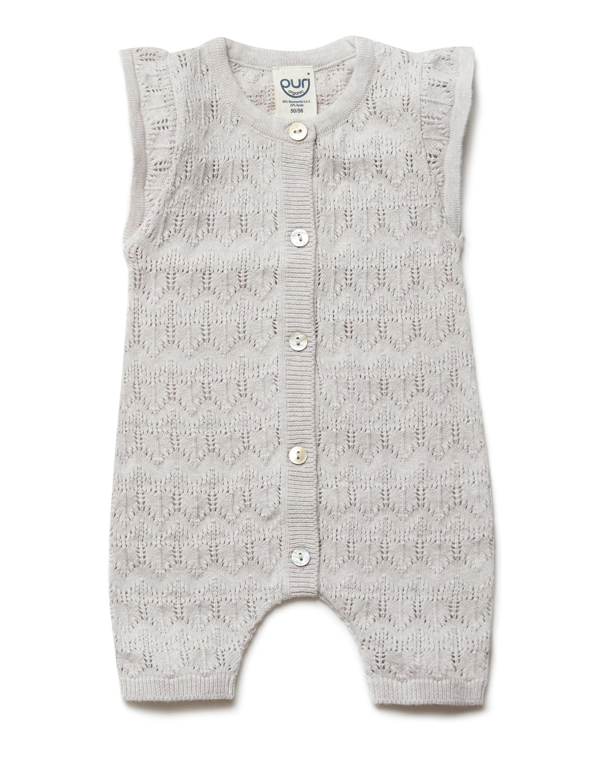 Puri Baby Overall Ajour kurze Beine Bio Baumwolle Seide