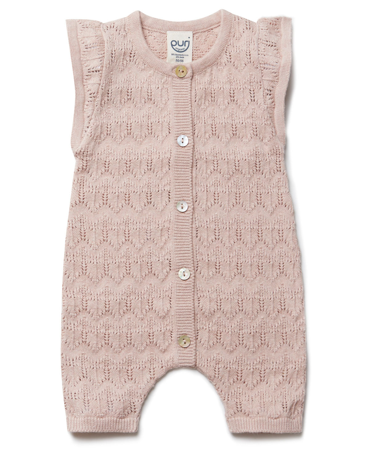 Puri Baby Overall Ajour kurze Beine Bio Baumwolle Seide