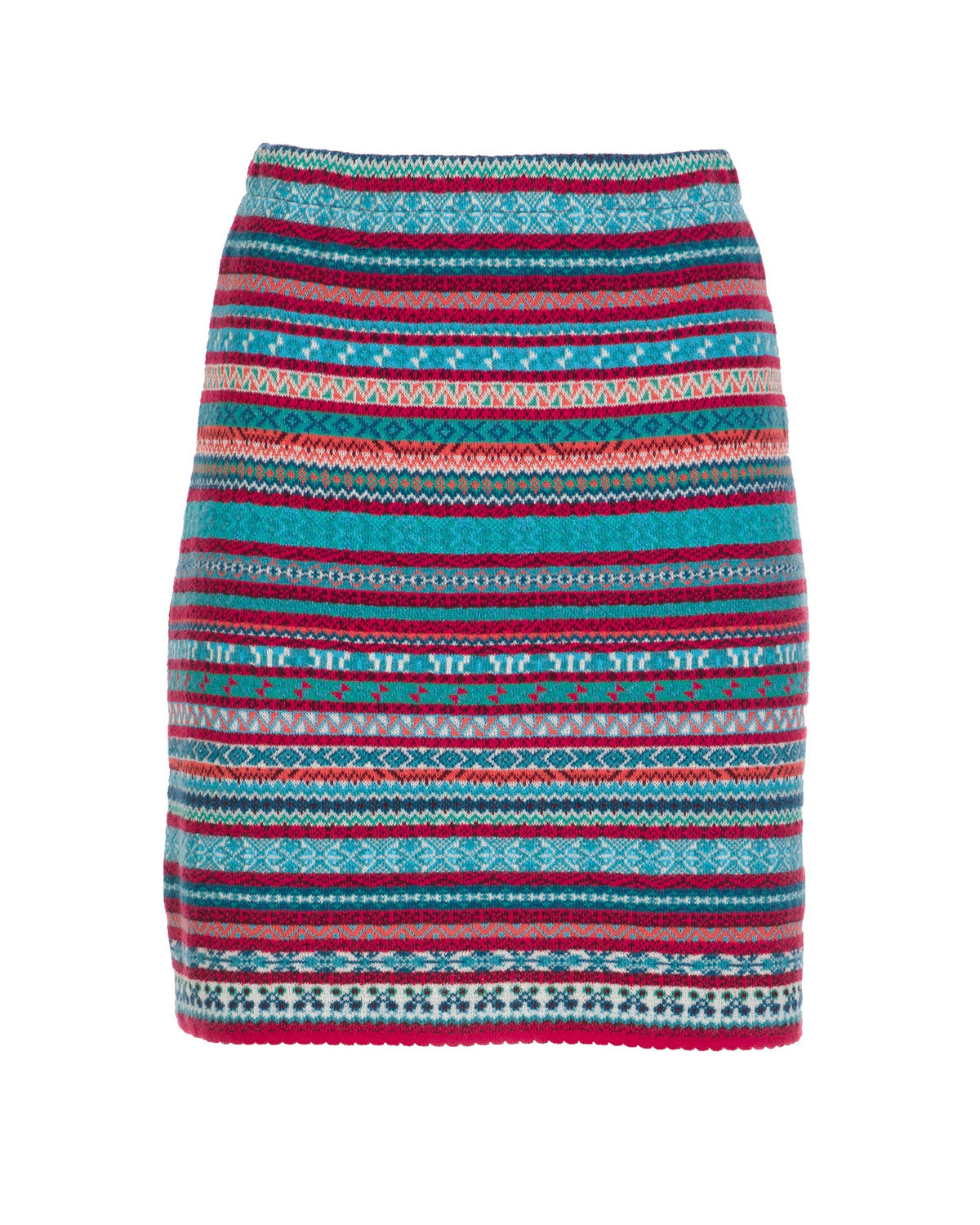 Dunque Damen Jacquard-Rock Wolle Bio Baumwolle