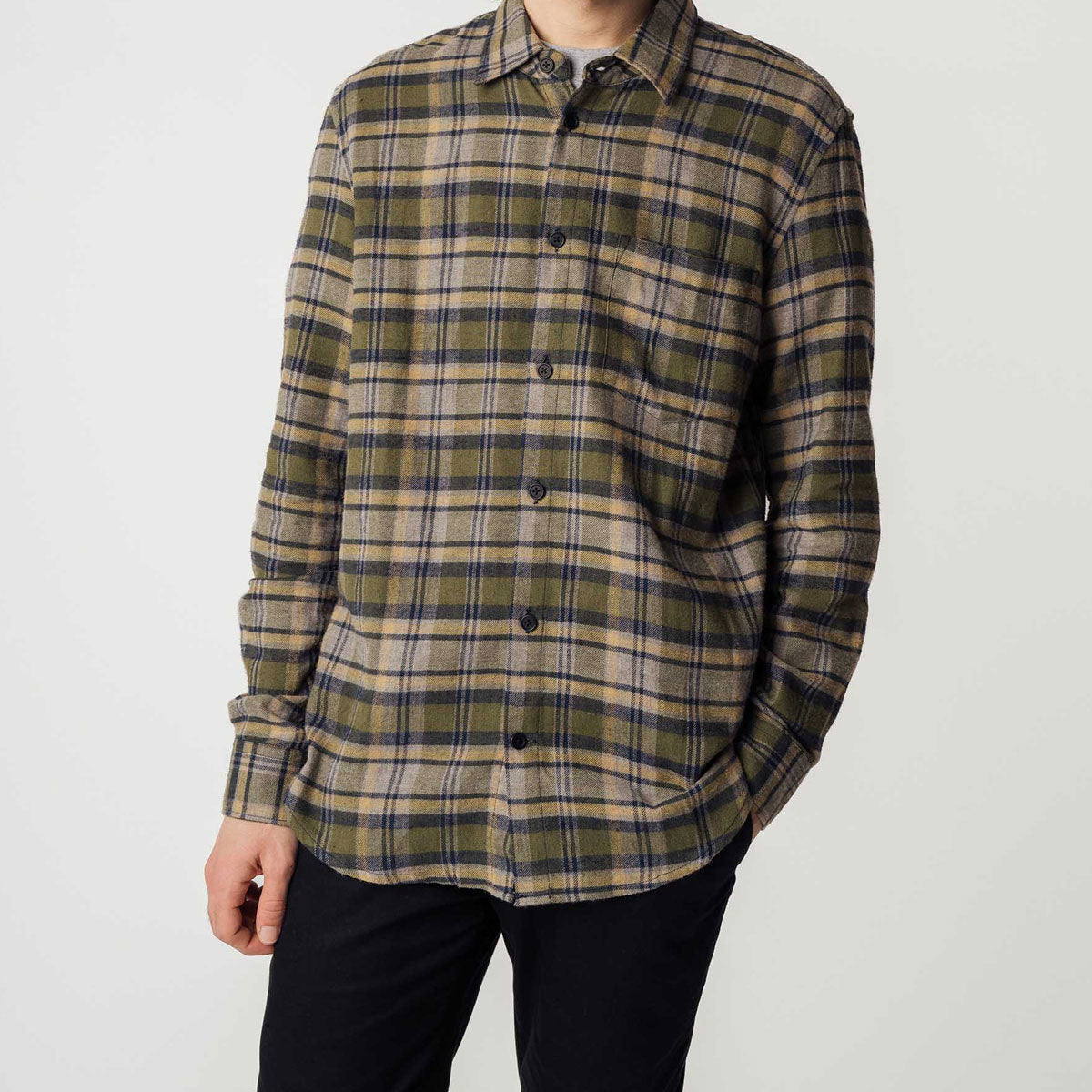 Herren Bio Baumwolle Flanell Shirt Vegan