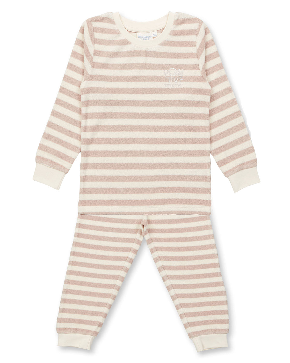 Sense Organics Frottee Kinder Ringel Schlafanzug Bio Baumwolle