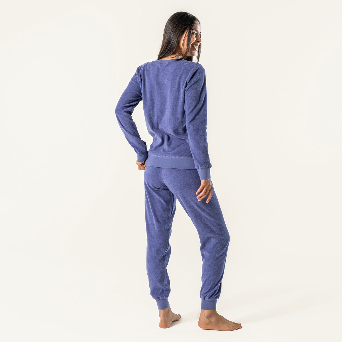 Living Crafts Damen Frottee-Pyjama Bio Baumwolle