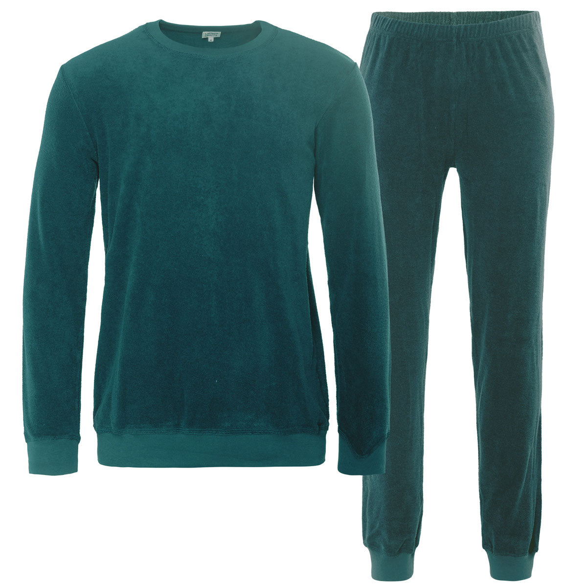 Living Crafts Herren Frottee-Pyjama Bio Baumwolle