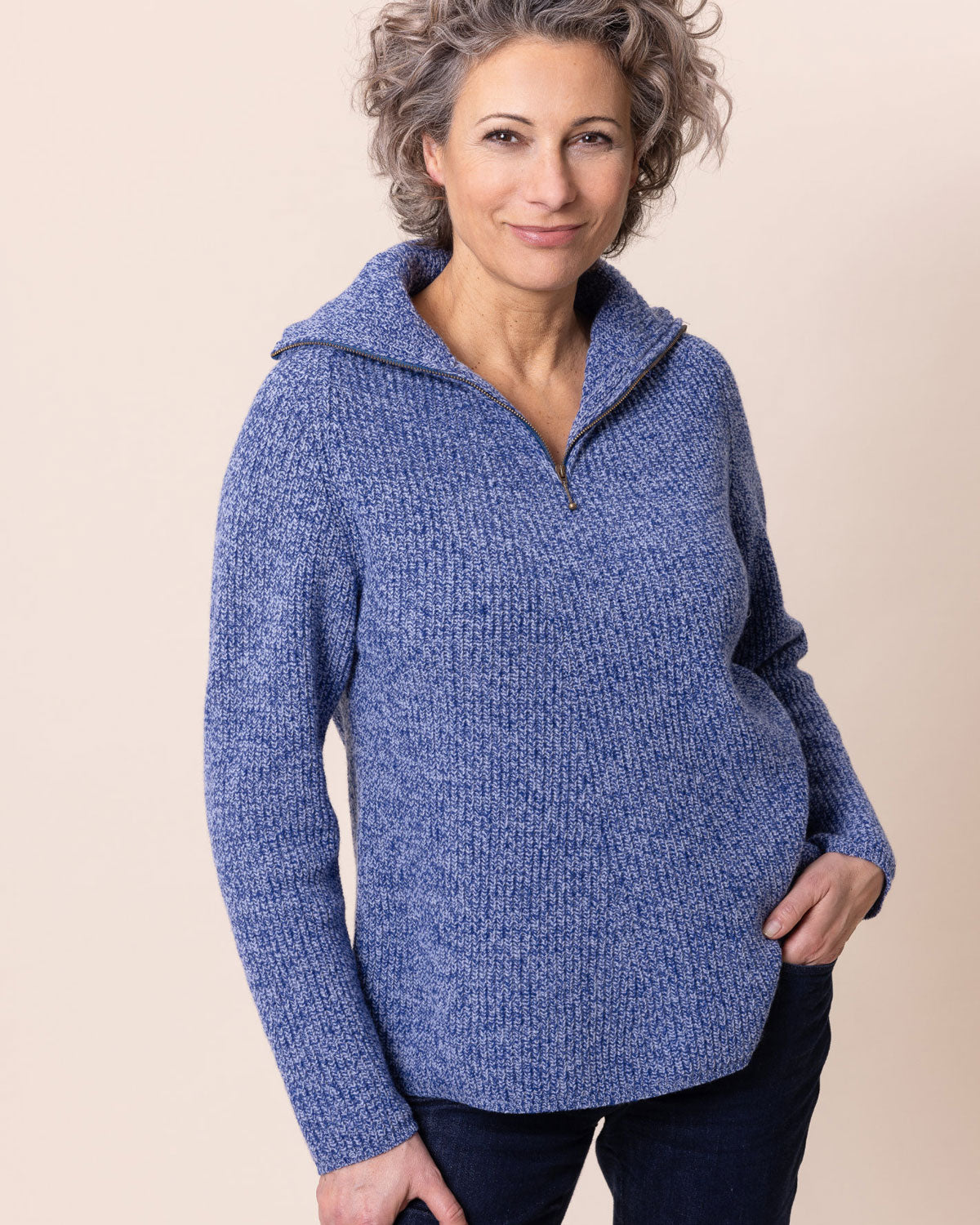 Naturalmente Damen Perlfang-Troyer aus Wolle