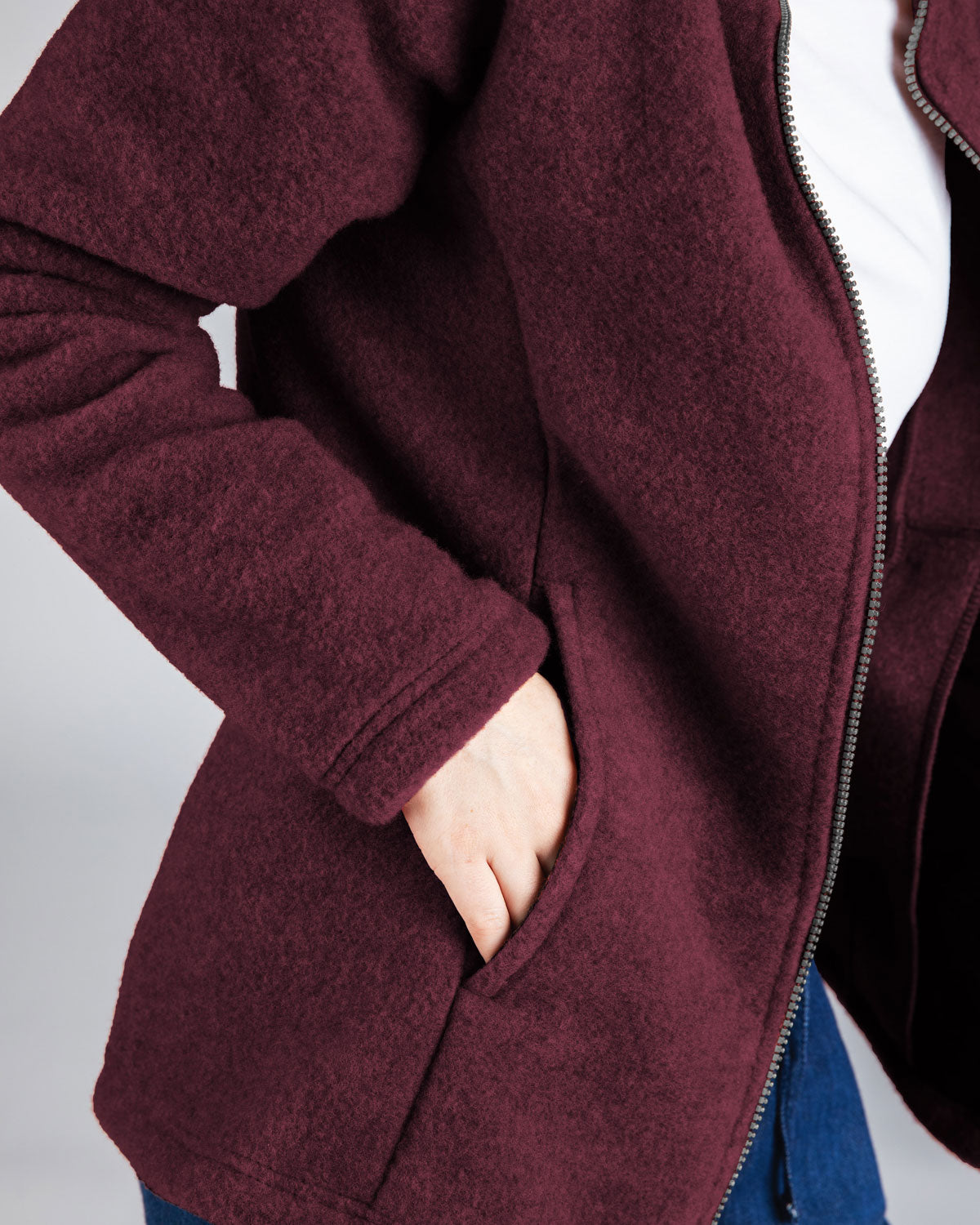 Engel Damen Fleece-Jacke mit Reißverschluss Schurwolle