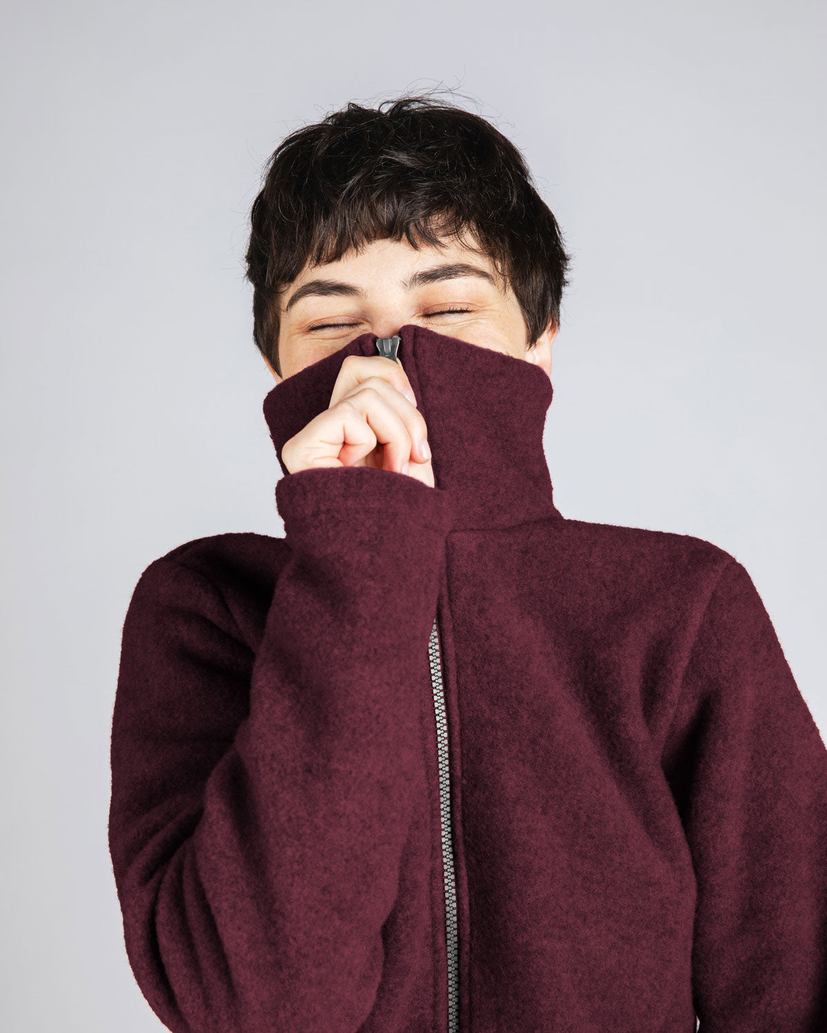 Engel Damen Fleece-Jacke mit Reißverschluss Schurwolle