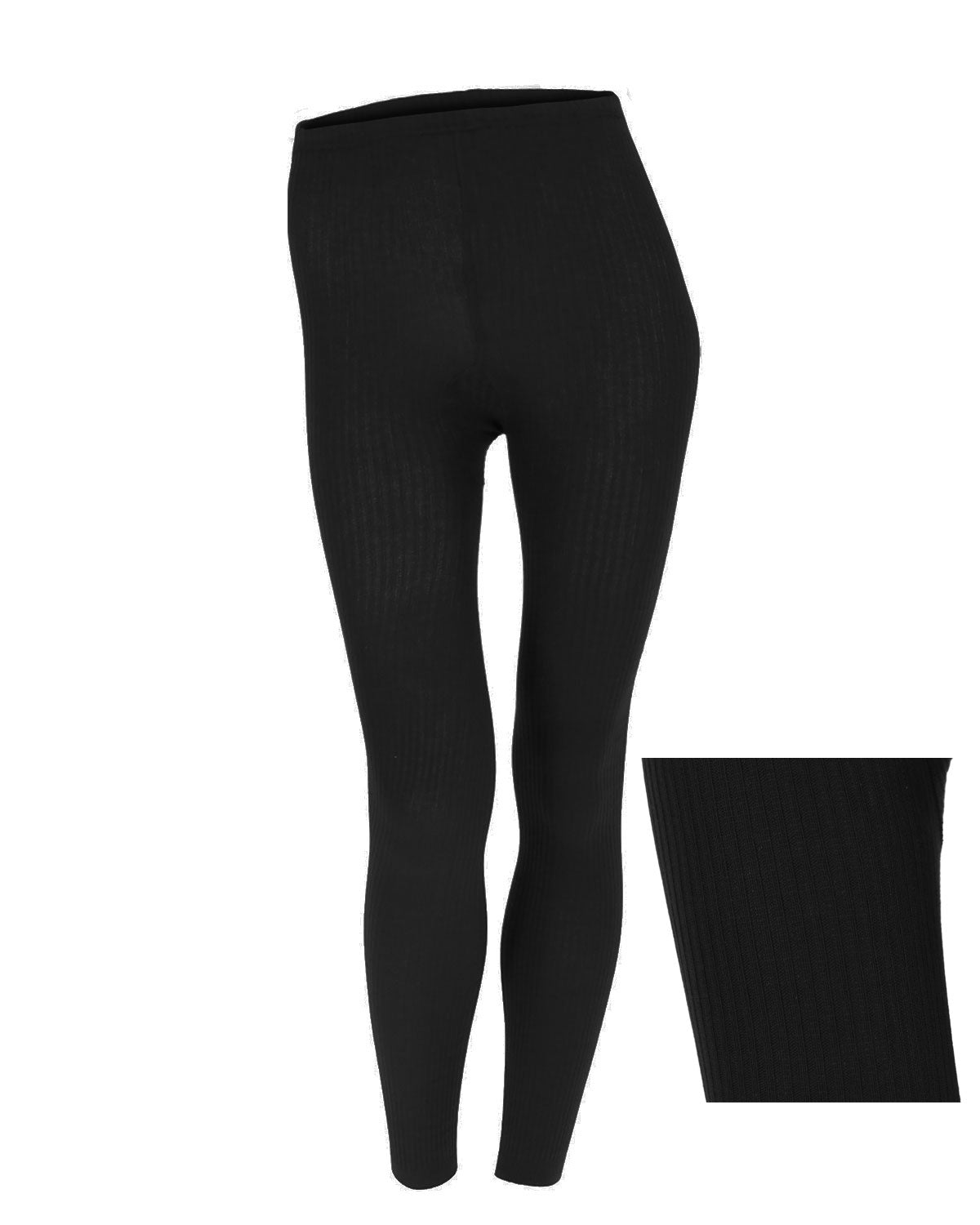 Damen Legging uni Ripp Strick Bio Baumwolle Elasthan