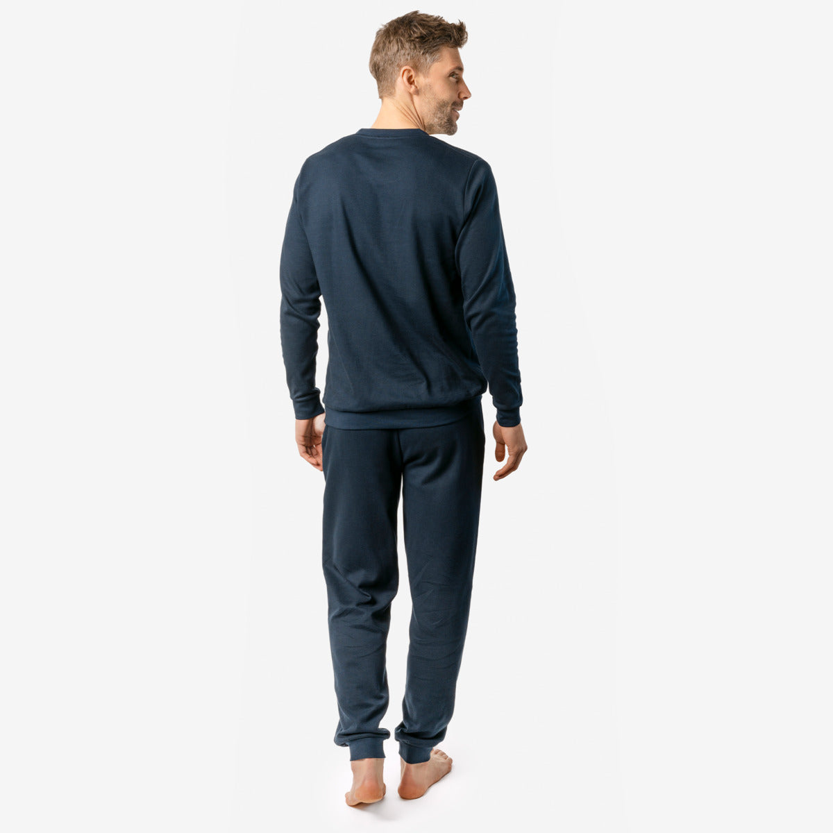 Herren Schlafanzug Bio Baumwolle mit Hosen Taschen