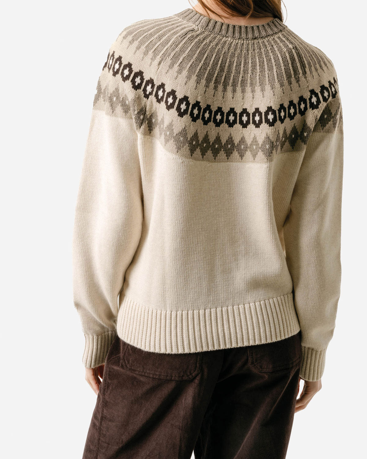 Damen-Jacquard-Pullover Bio-Baumwolle