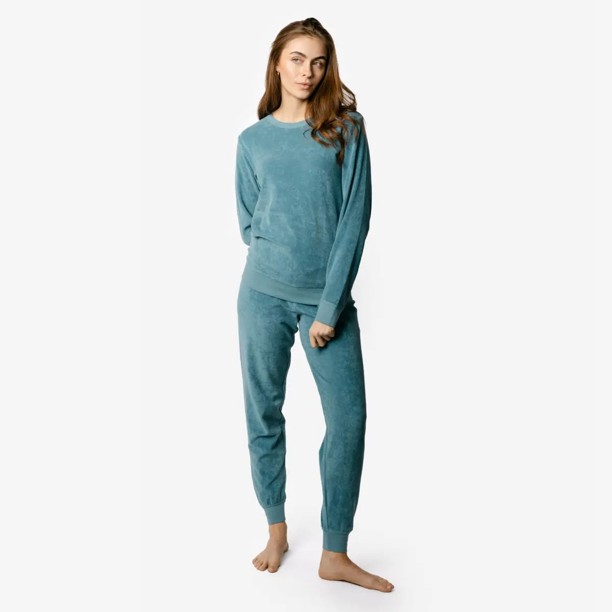 Living Crafts Damen Frottee-Pyjama Bio Baumwolle