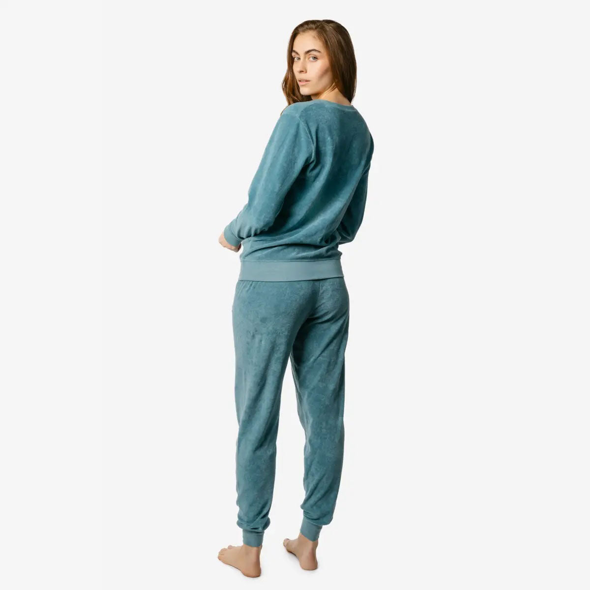 Living Crafts Damen Frottee-Pyjama Bio-Baumwolle