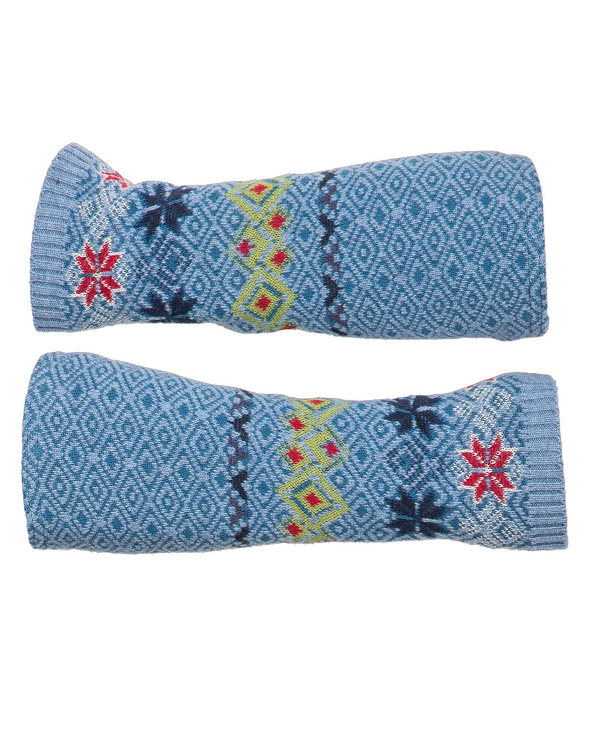 Dunque Damen Jacquard-Handstulpe Schurwolle Baumwolle (Bio)