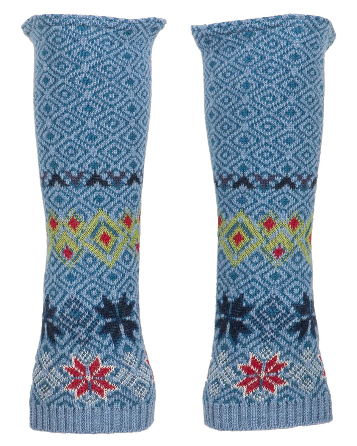 Dunque Damen Jacquard-Handstulpe Schurwolle Baumwolle (Bio)