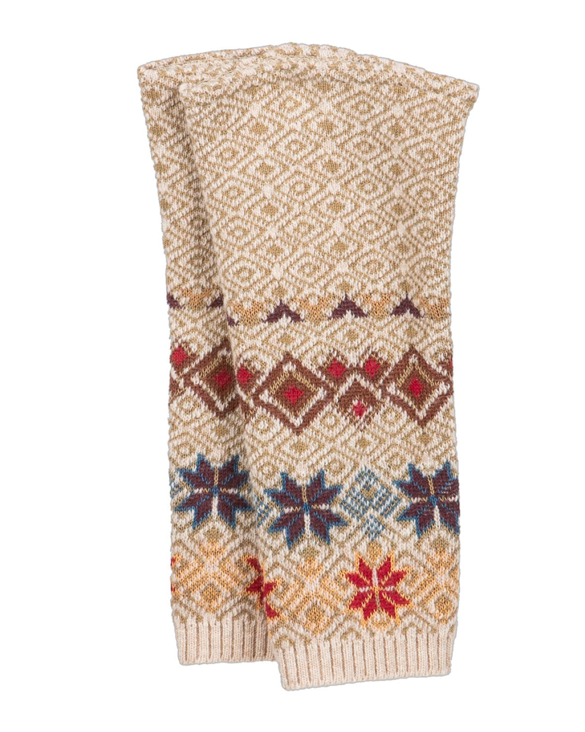 Dunque Damen Jacquard-Handstulpe Schurwolle Baumwolle (Bio)