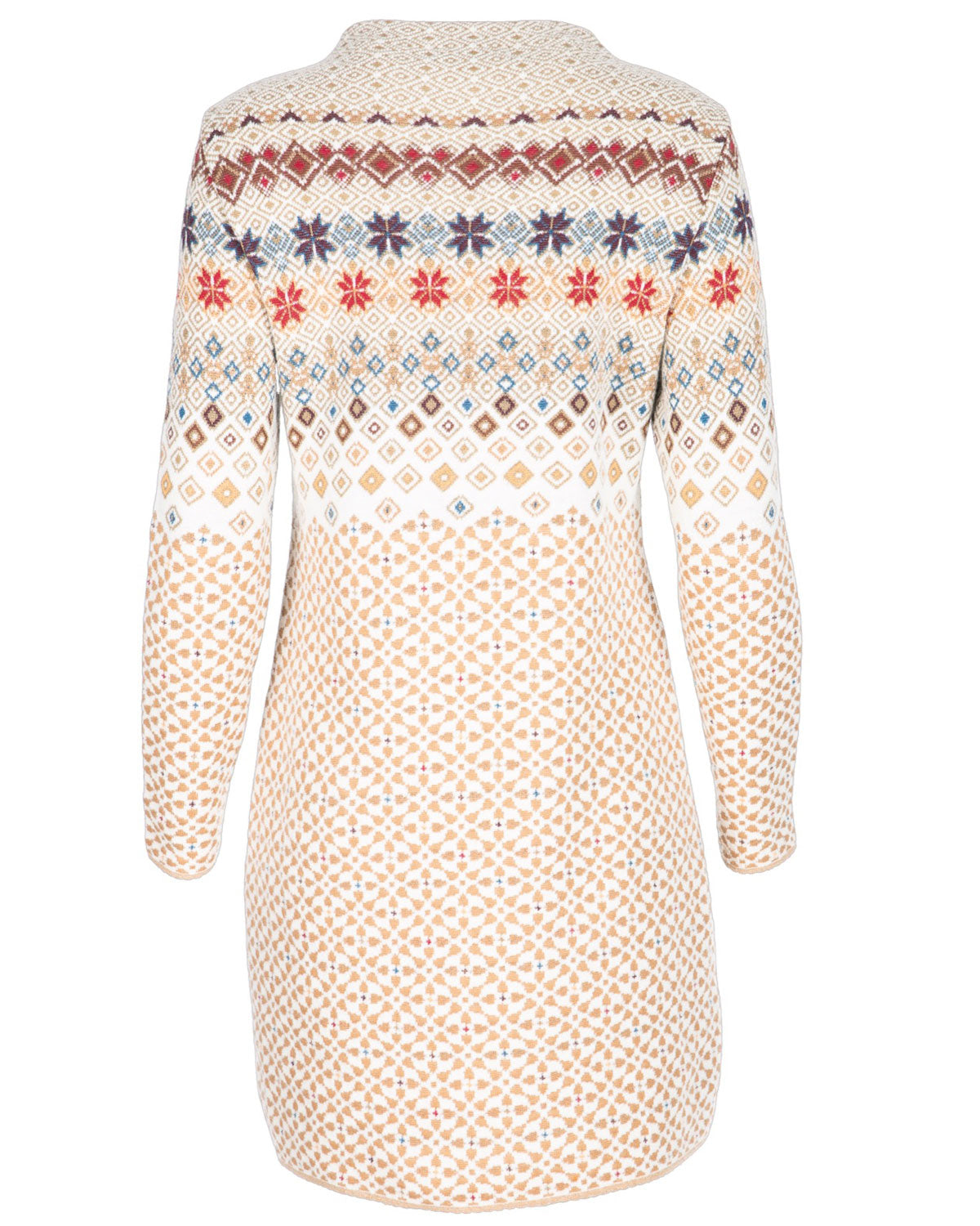 Damen-Jacquard-Kleid mit Kelchkragen Schurwolle Baumwolle (Bio)