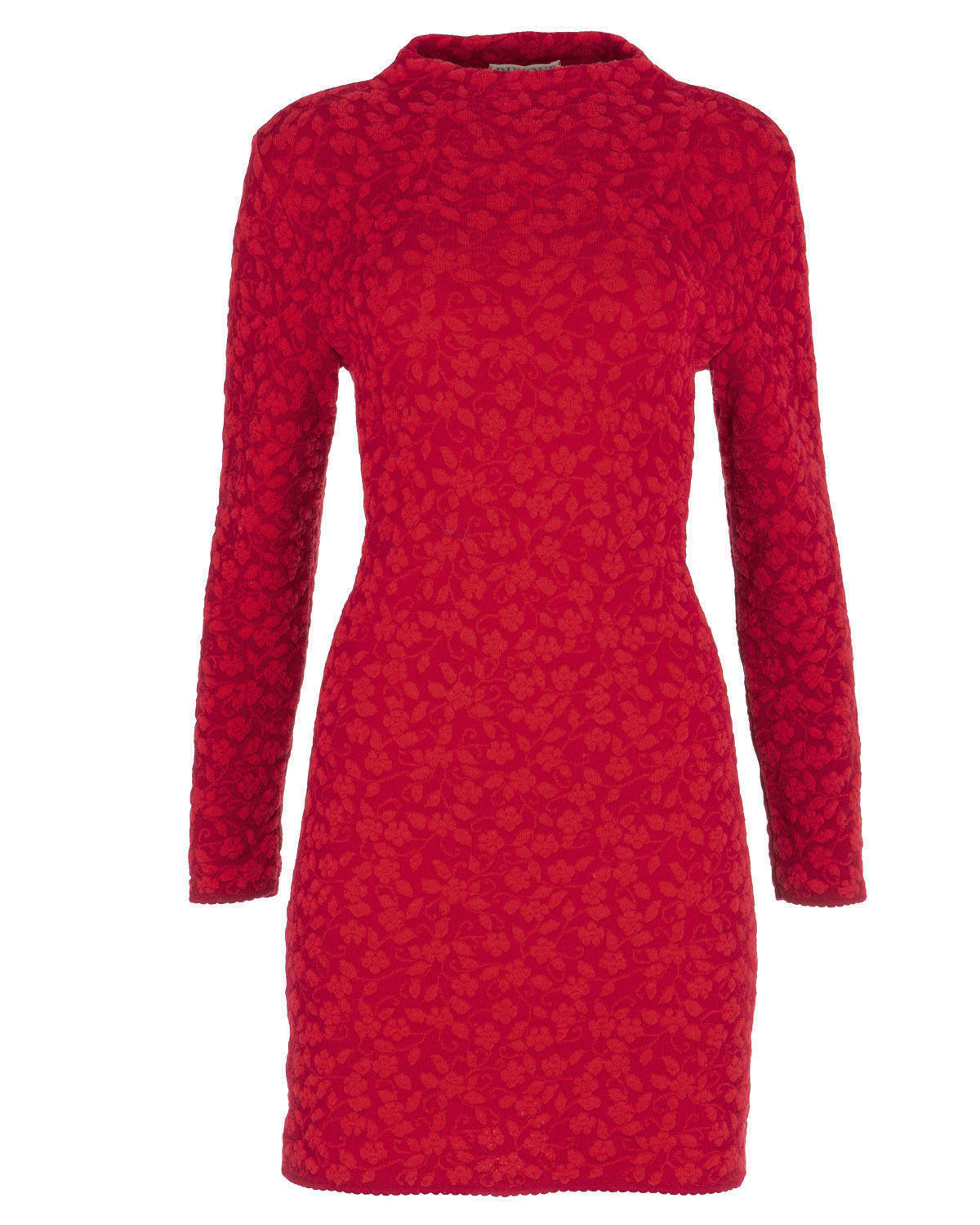 Damen-Cloqué-Jacquard-Kleid Kelchkragen Schurwolle (kbT-Merino) Baumwolle (Bio)