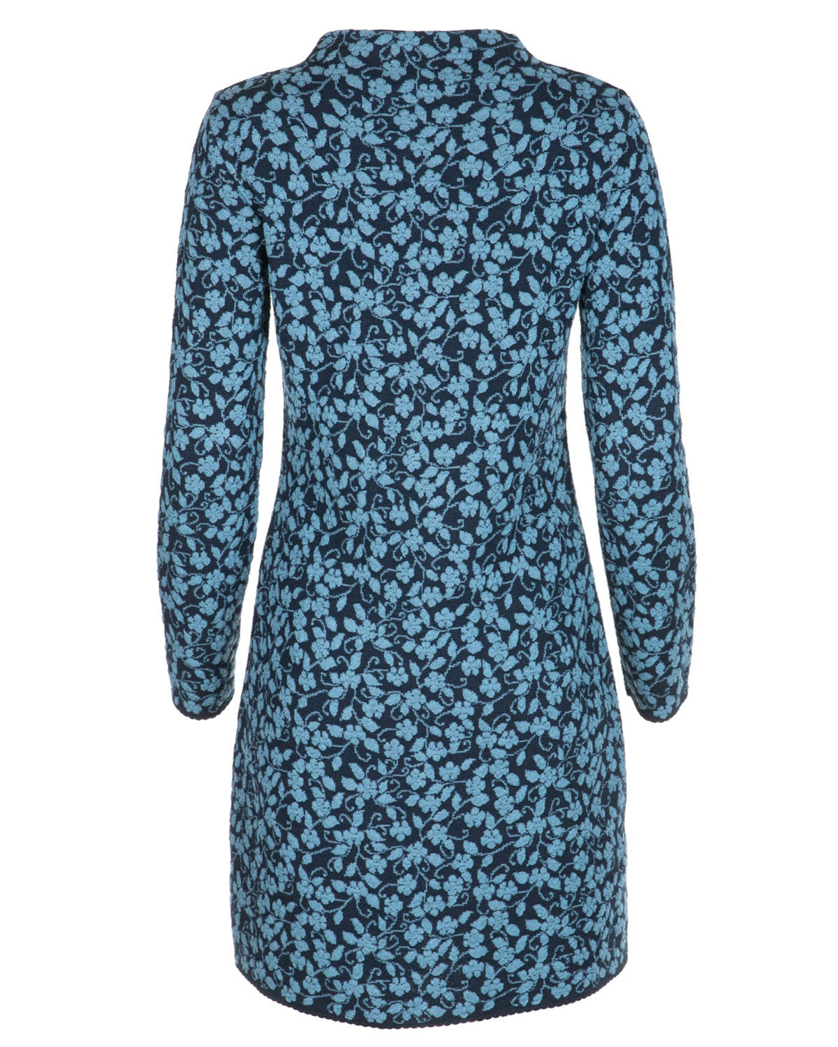 Damen-Cloqué-Jacquard-Kleid Kelchkragen Schurwolle (kbT-Merino) Baumwolle (Bio)