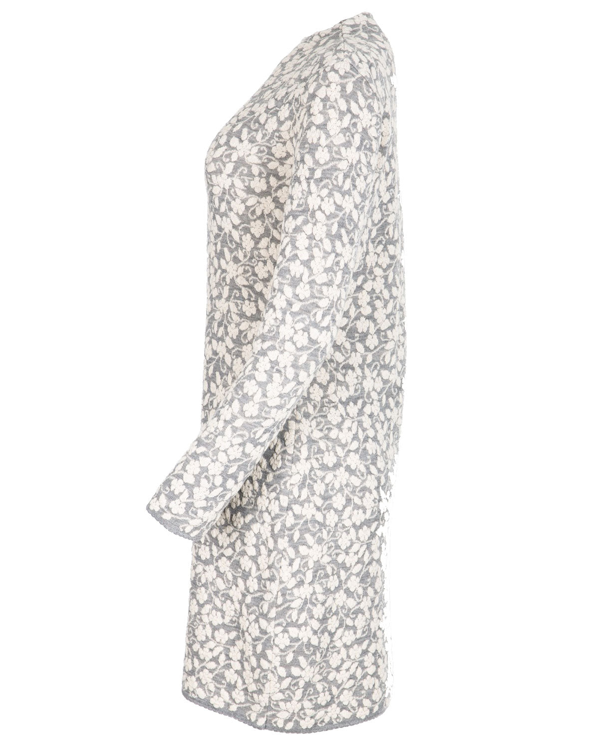 Damen-Cloqué-Jacquard-Kleid Kelchkragen Schurwolle (kbT-Merino) Baumwolle (Bio)
