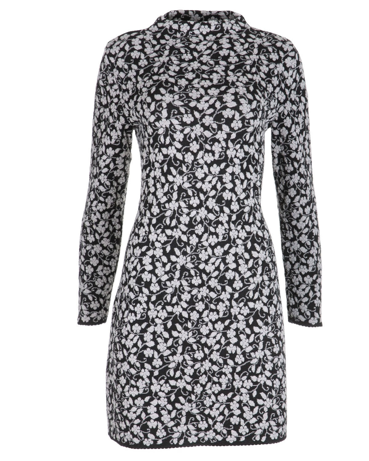 Damen-Cloqué-Jacquard-Kleid Kelchkragen Schurwolle (kbT-Merino) Baumwolle (Bio)