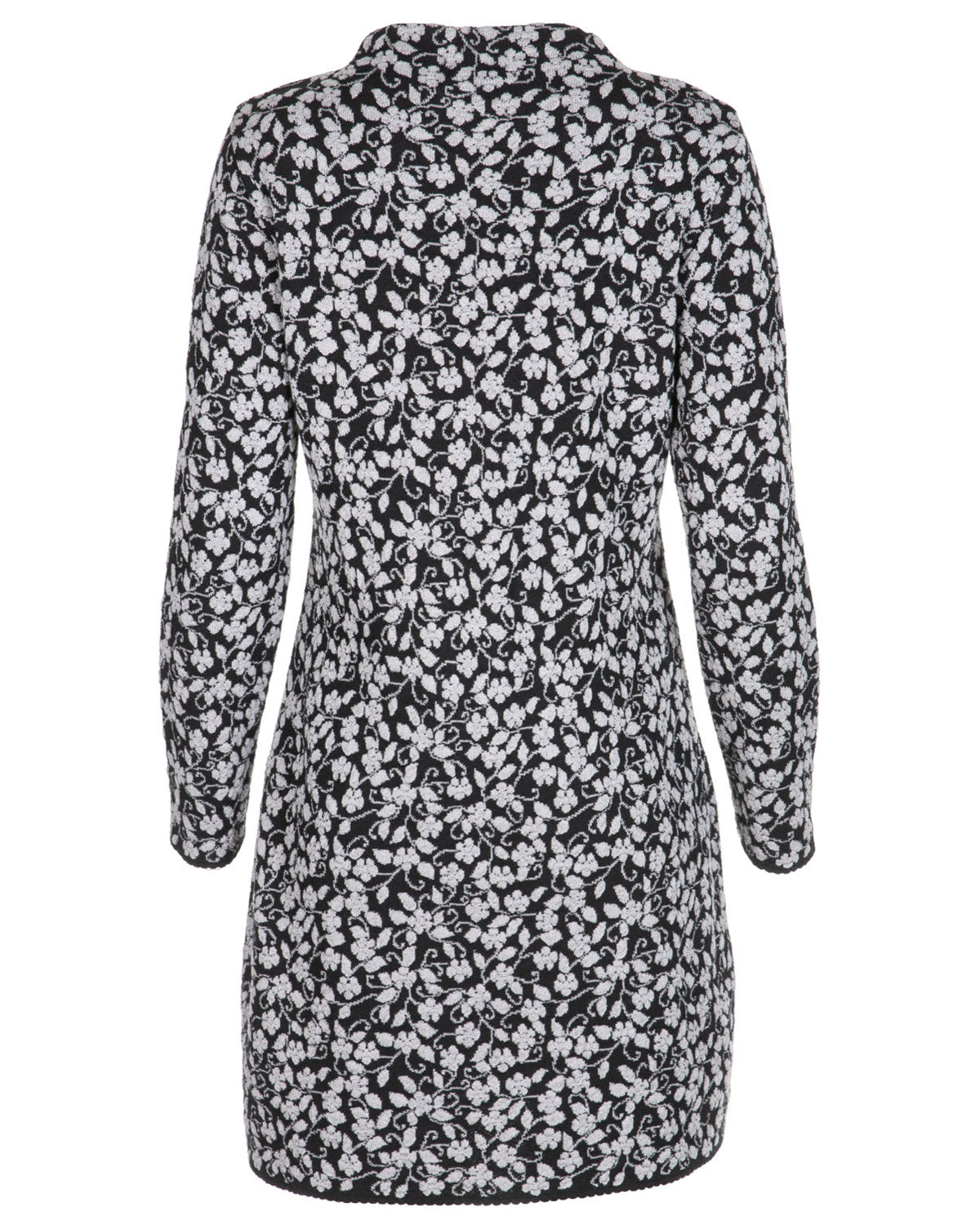 Damen-Cloqué-Jacquard-Kleid Kelchkragen Schurwolle (kbT-Merino) Baumwolle (Bio)